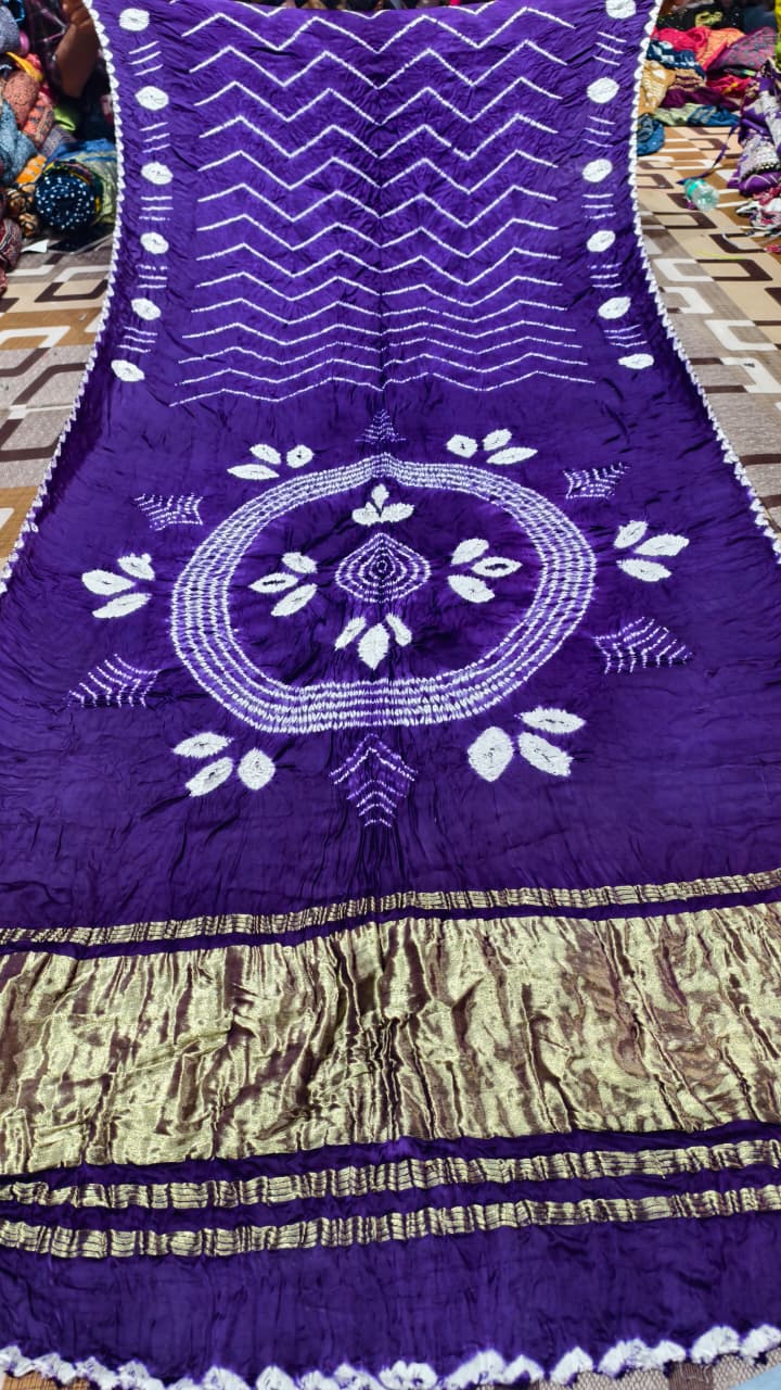 Original Pure Modal Gaji Silk Hand Shibori Saree