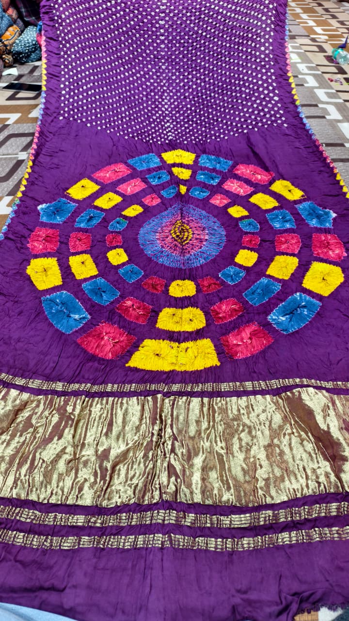 Original Pure Modal Gaji Silk Hand Shibori Saree