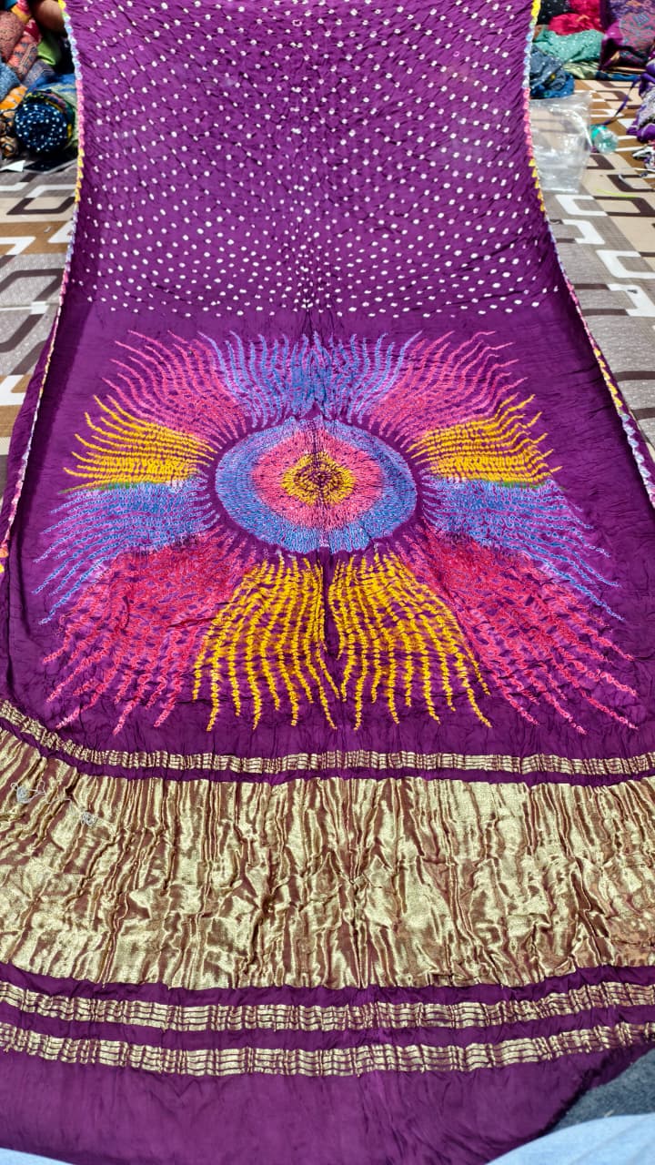 Original Pure Modal Gaji Silk Hand Shibori Saree