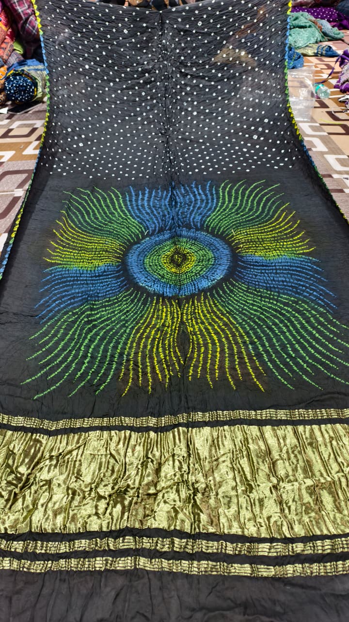 Original Pure Modal Gaji Silk Hand Shibori Saree