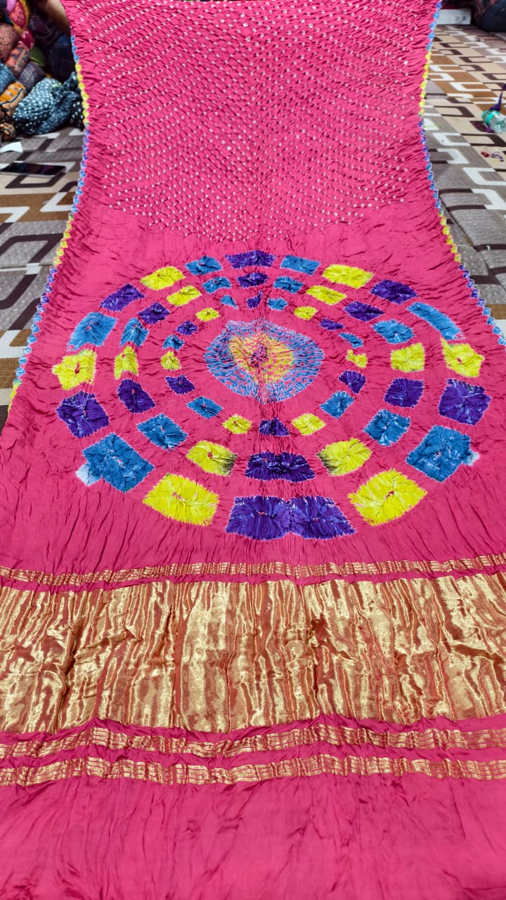 Original Pure Modal Gaji Silk Hand Shibori Saree