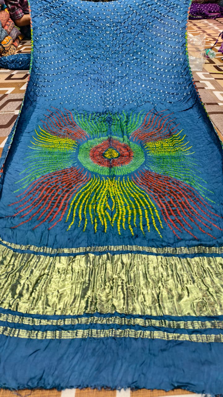 Original Pure Modal Gaji Silk Hand Shibori Saree