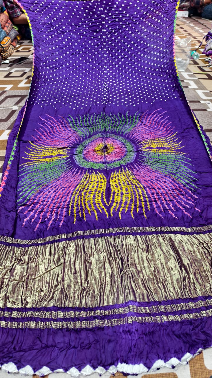 Original Pure Modal Gaji Silk Hand Shibori Saree