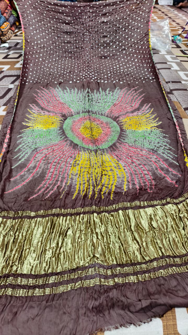 Original Pure Modal Gaji Silk Hand Shibori Saree