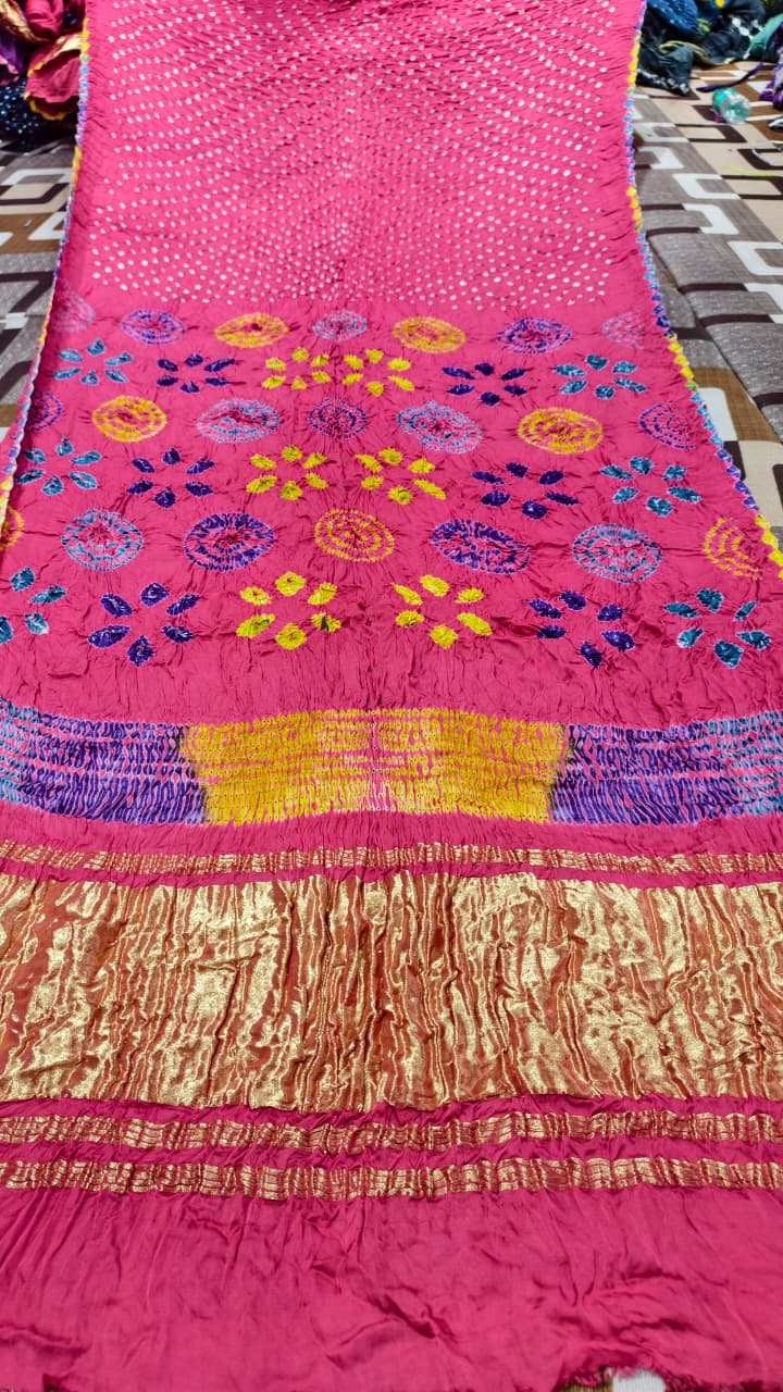 Original Pure Modal Gaji Silk Hand Shibori Saree