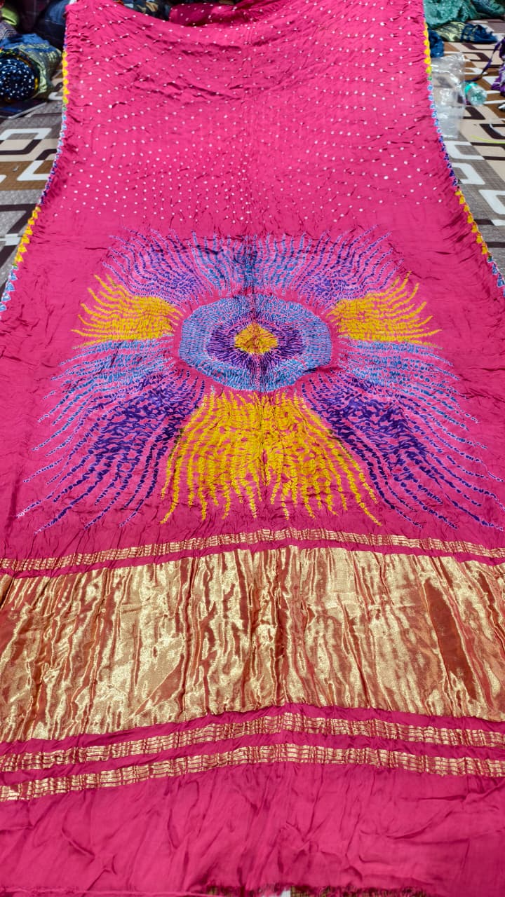 Original Pure Modal Gaji Silk Hand Shibori Saree