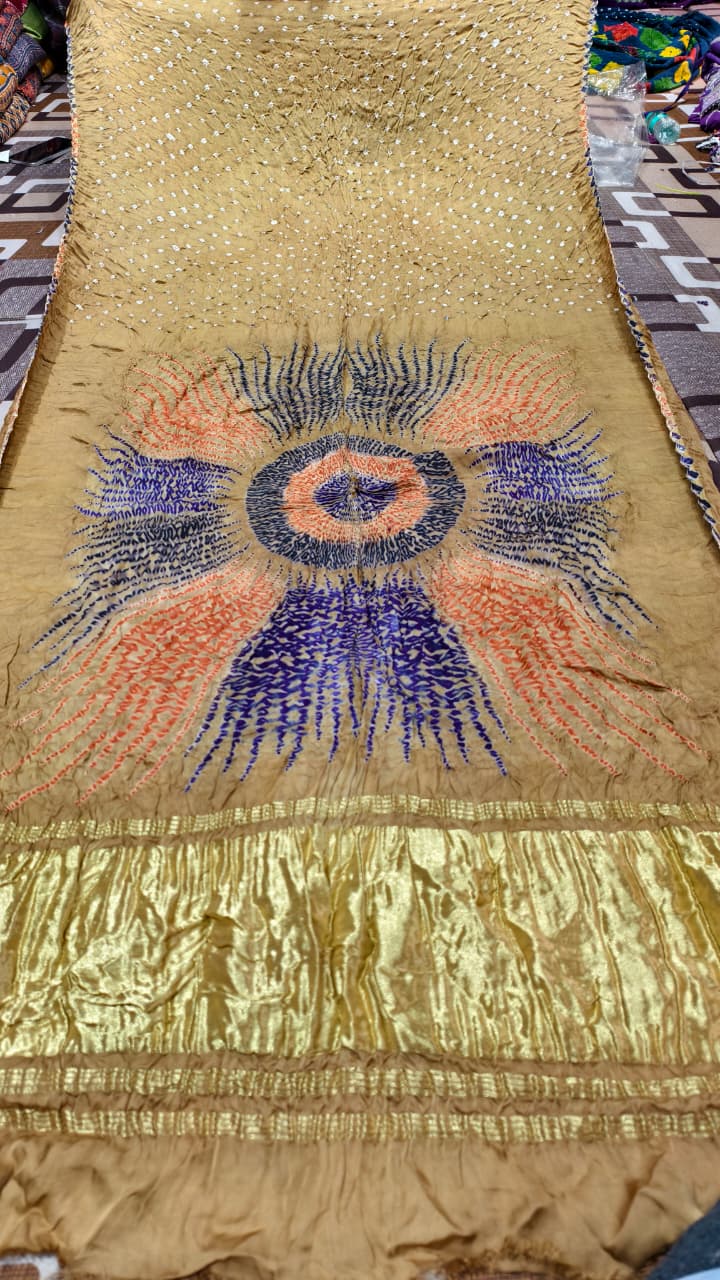 Original Pure Modal Gaji Silk Hand Shibori Saree