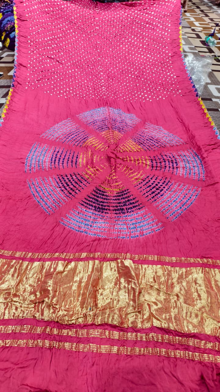 Original Pure Modal Gaji Silk Hand Shibori Saree