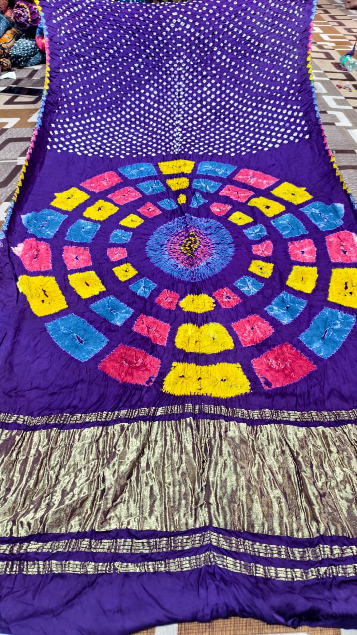 Original Pure Modal Gaji Silk Hand Shibori Saree