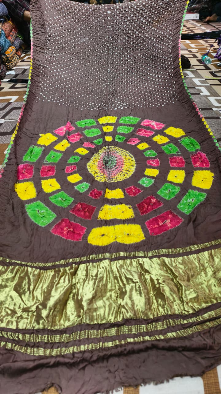 Original Pure Modal Gaji Silk Hand Shibori Saree