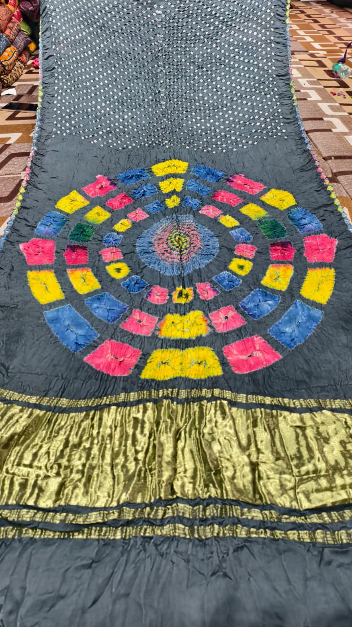 Original Pure Modal Gaji Silk Hand Shibori Saree