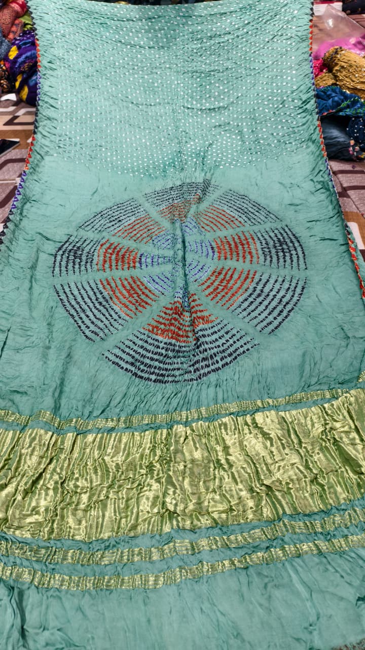 Original Pure Modal Gaji Silk Hand Shibori Saree