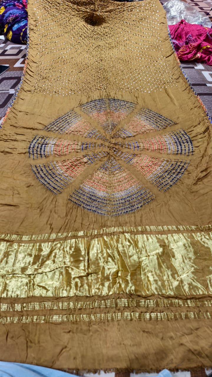 Original Pure Modal Gaji Silk Hand Shibori Saree