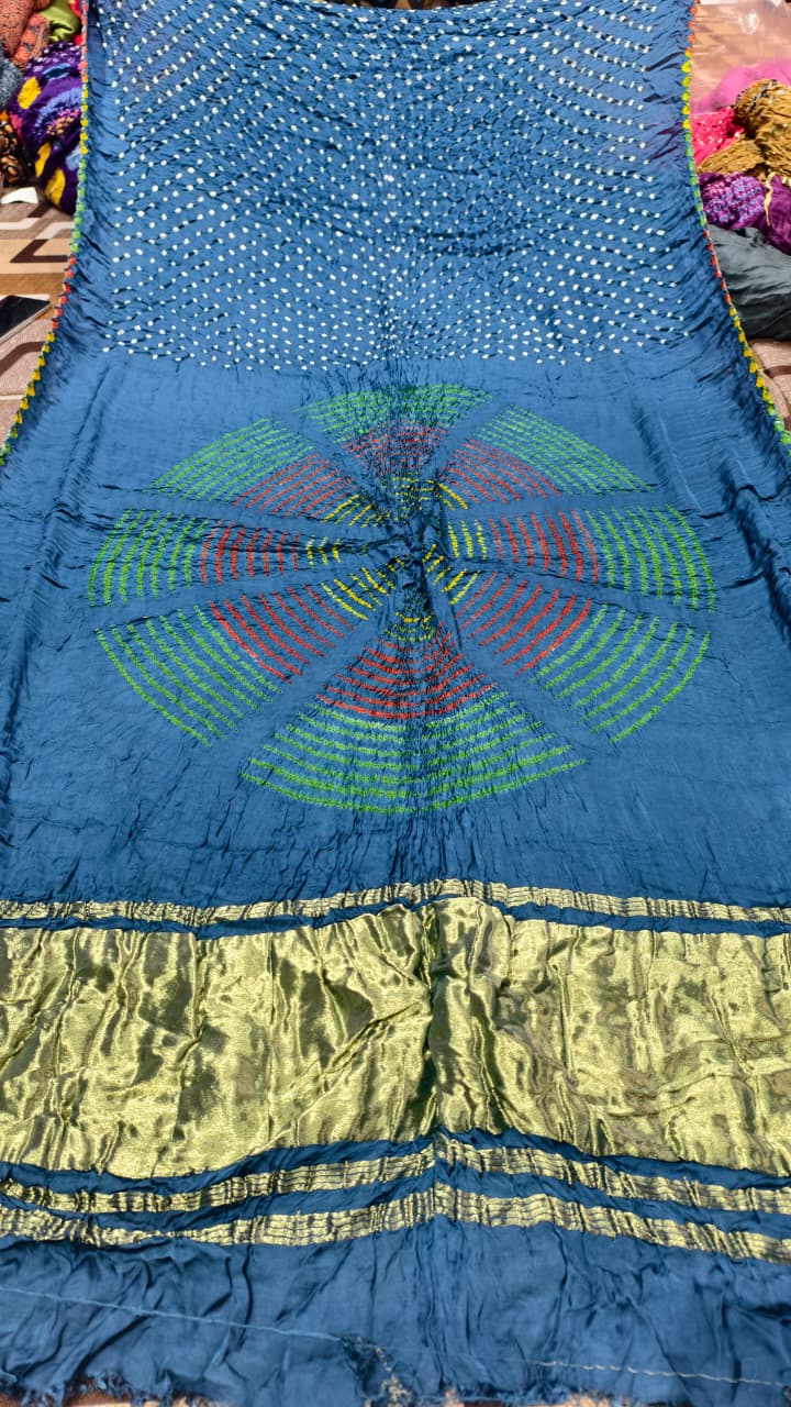 Original Pure Modal Gaji Silk Hand Shibori Saree