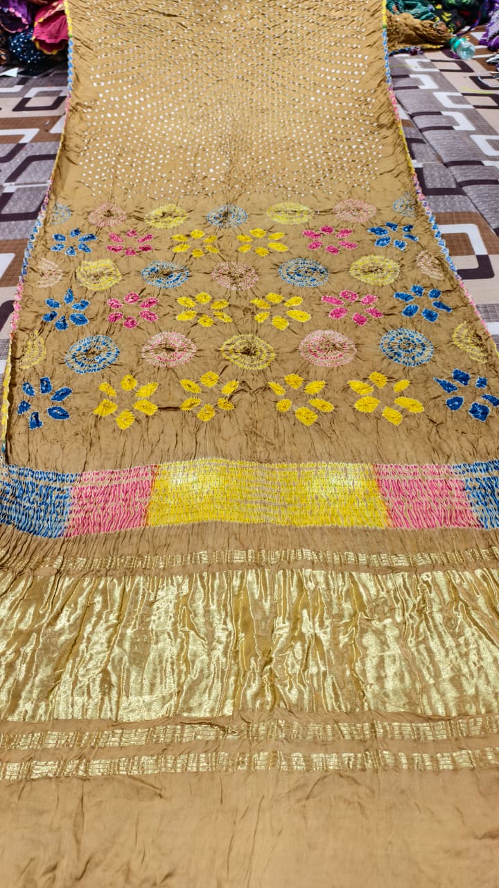 Original Pure Modal Gaji Silk Hand Shibori Saree