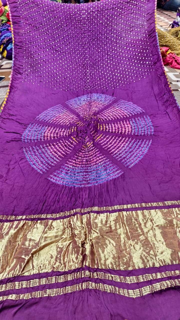 Original Pure Modal Gaji Silk Hand Shibori Saree