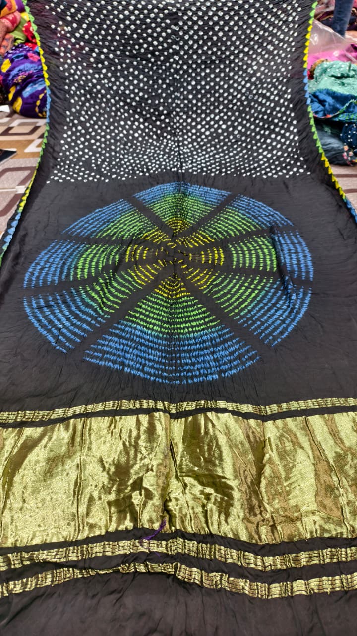 Original Pure Modal Gaji Silk Hand Shibori Saree