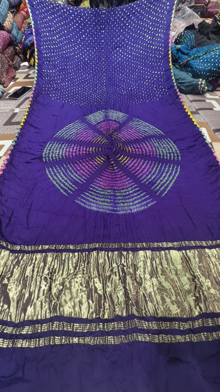 Original Pure Modal Gaji Silk Hand Shibori Saree