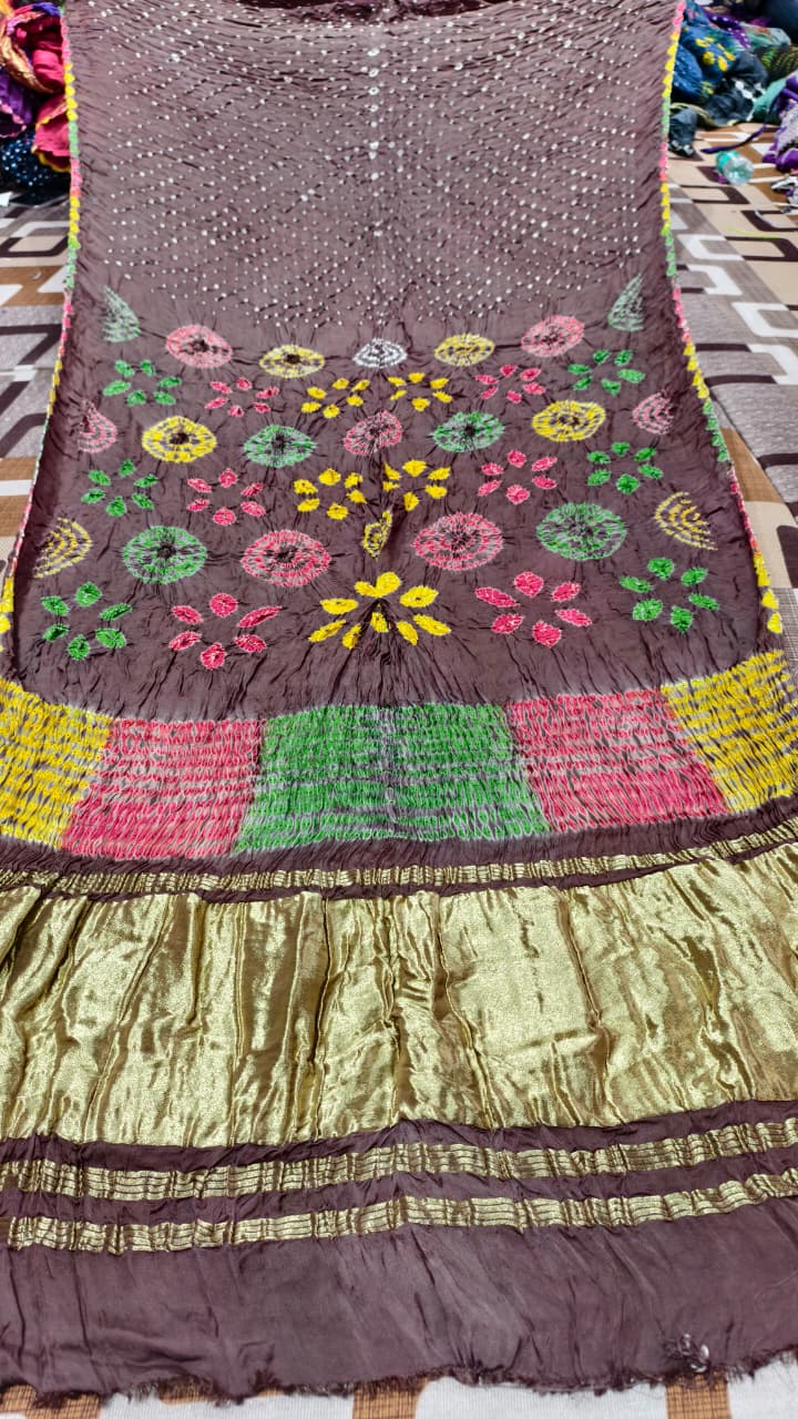 Original Pure Modal Gaji Silk Hand Shibori Saree