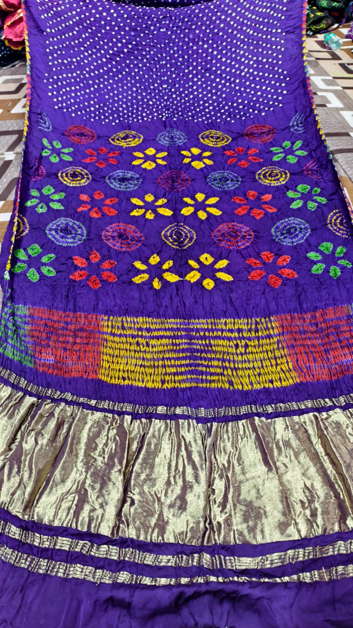 Original Pure Modal Gaji Silk Hand Shibori Saree