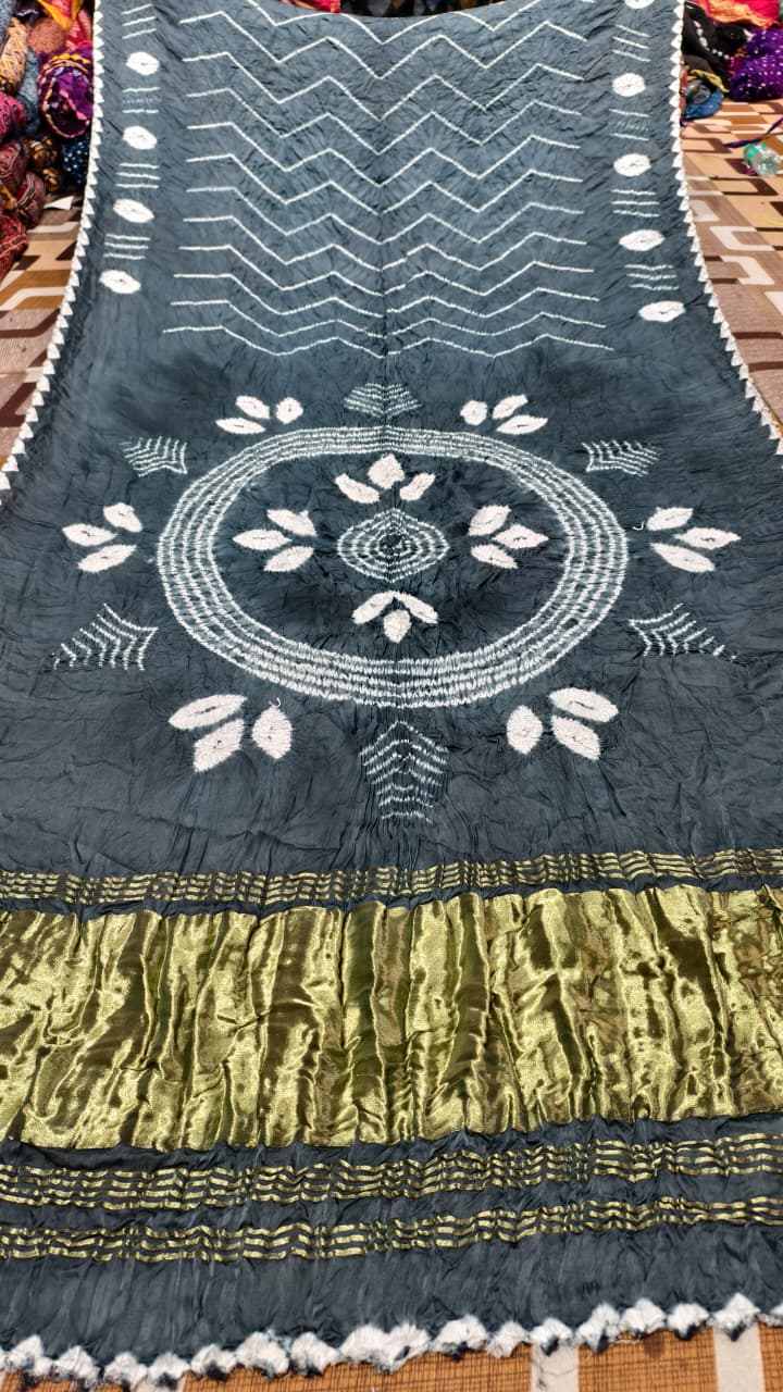 Original Pure Modal Gaji Silk Hand Shibori Saree