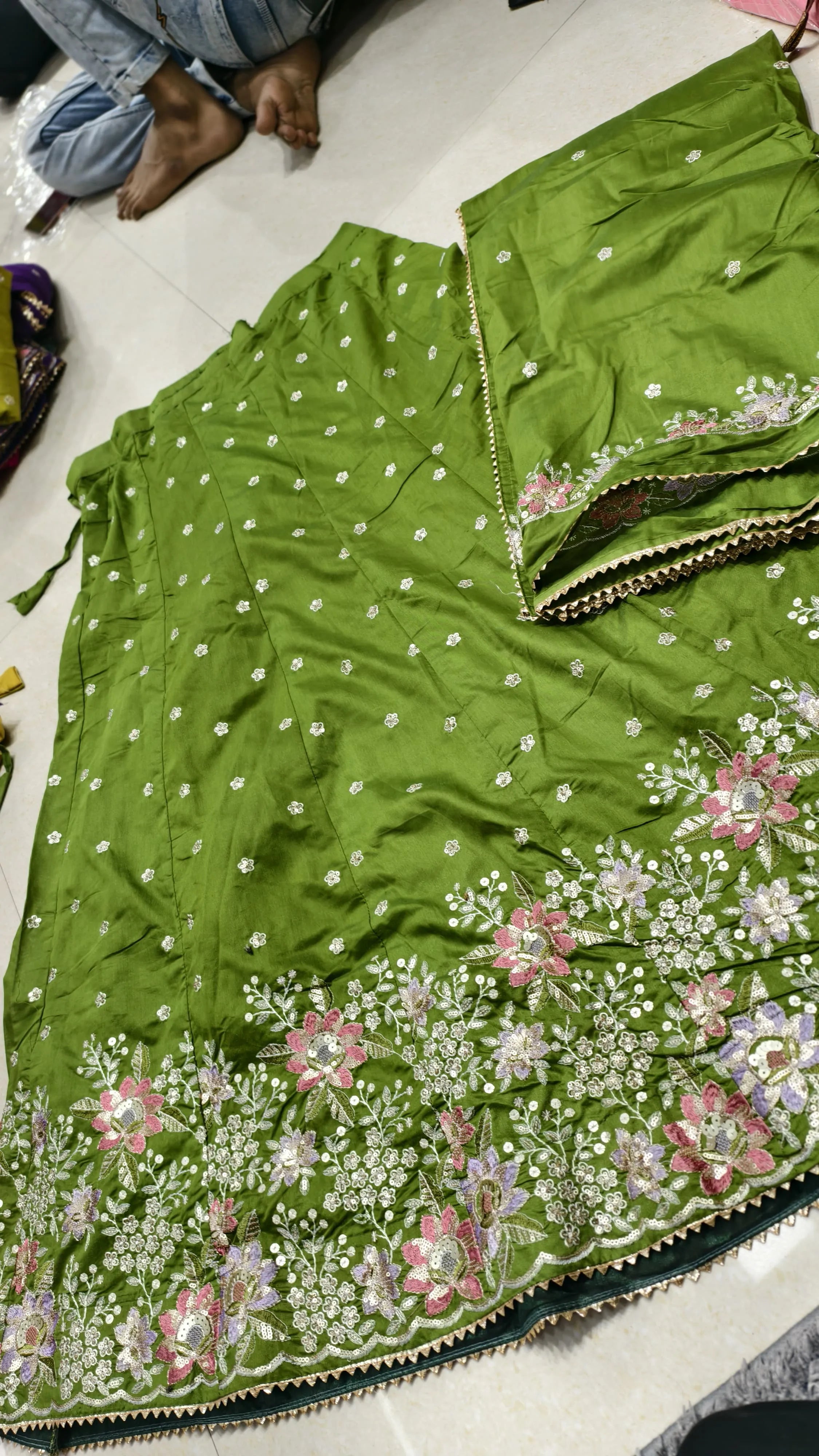 Premium Cotton Lakhnawi Embroidery Chaniya Choli Set