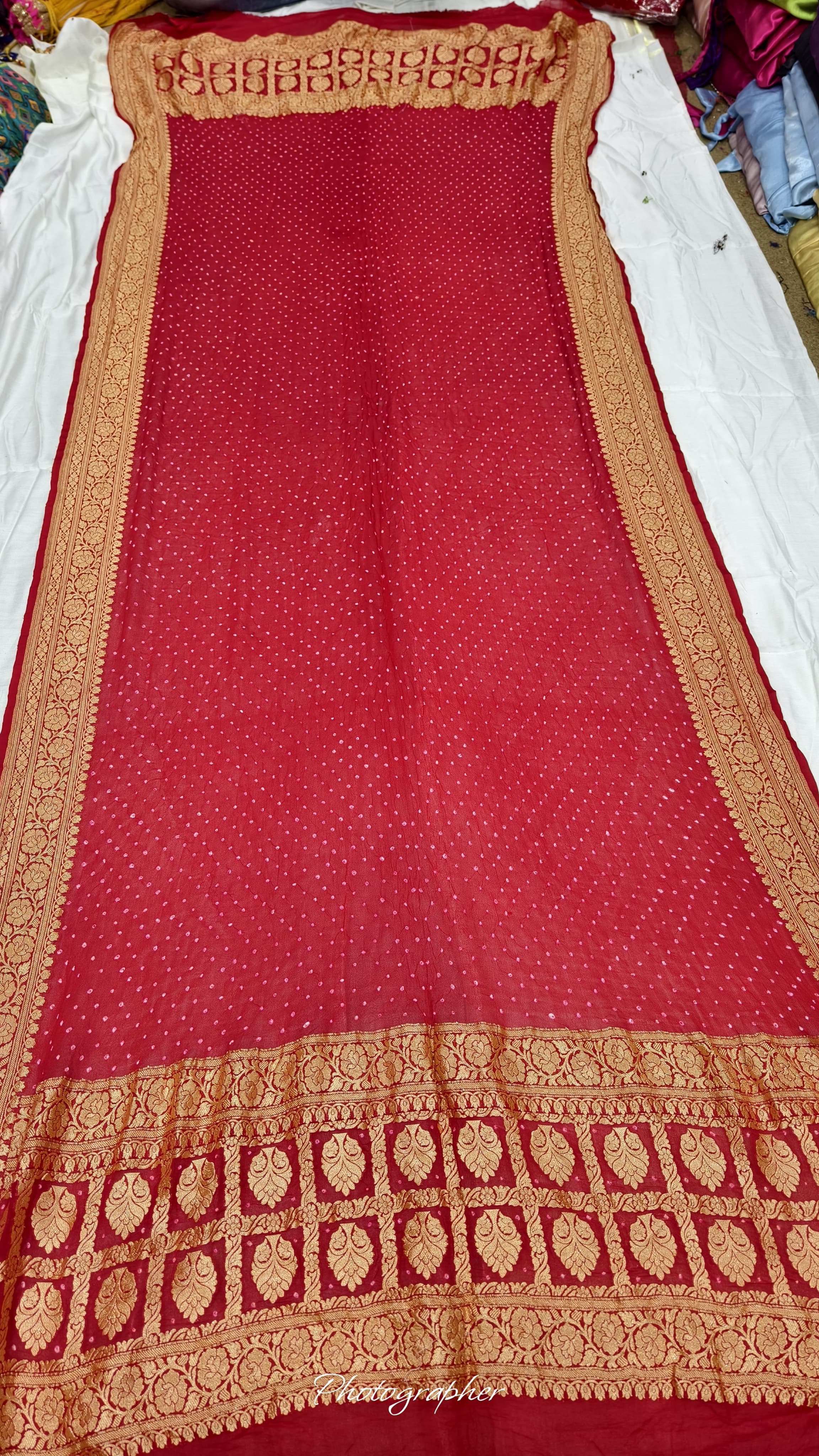 Premium Pure Georgette Dupatta with Hand Rai Bandej