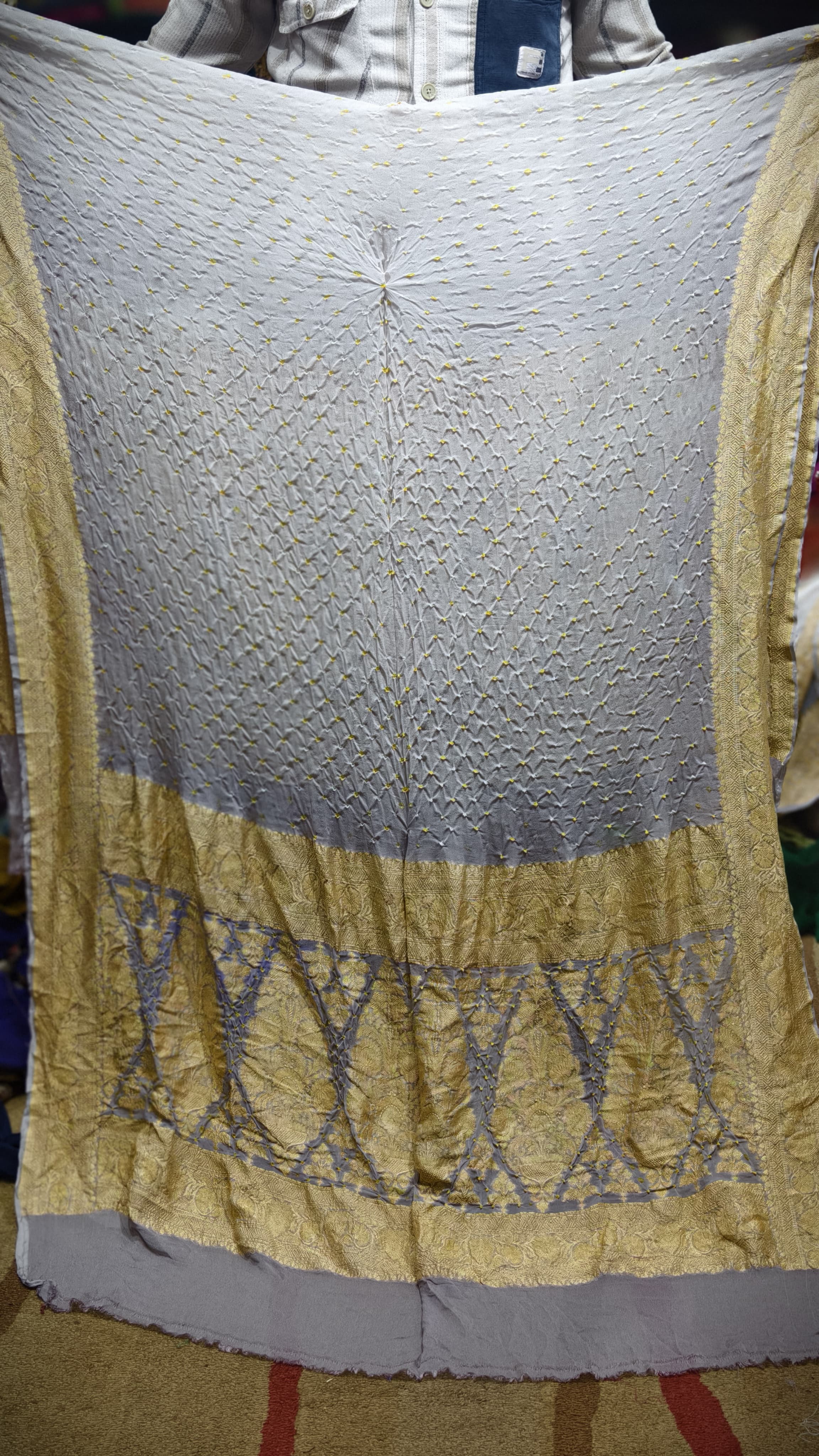 Premium Pure Georgette Dupatta with Hand Rai Bandej