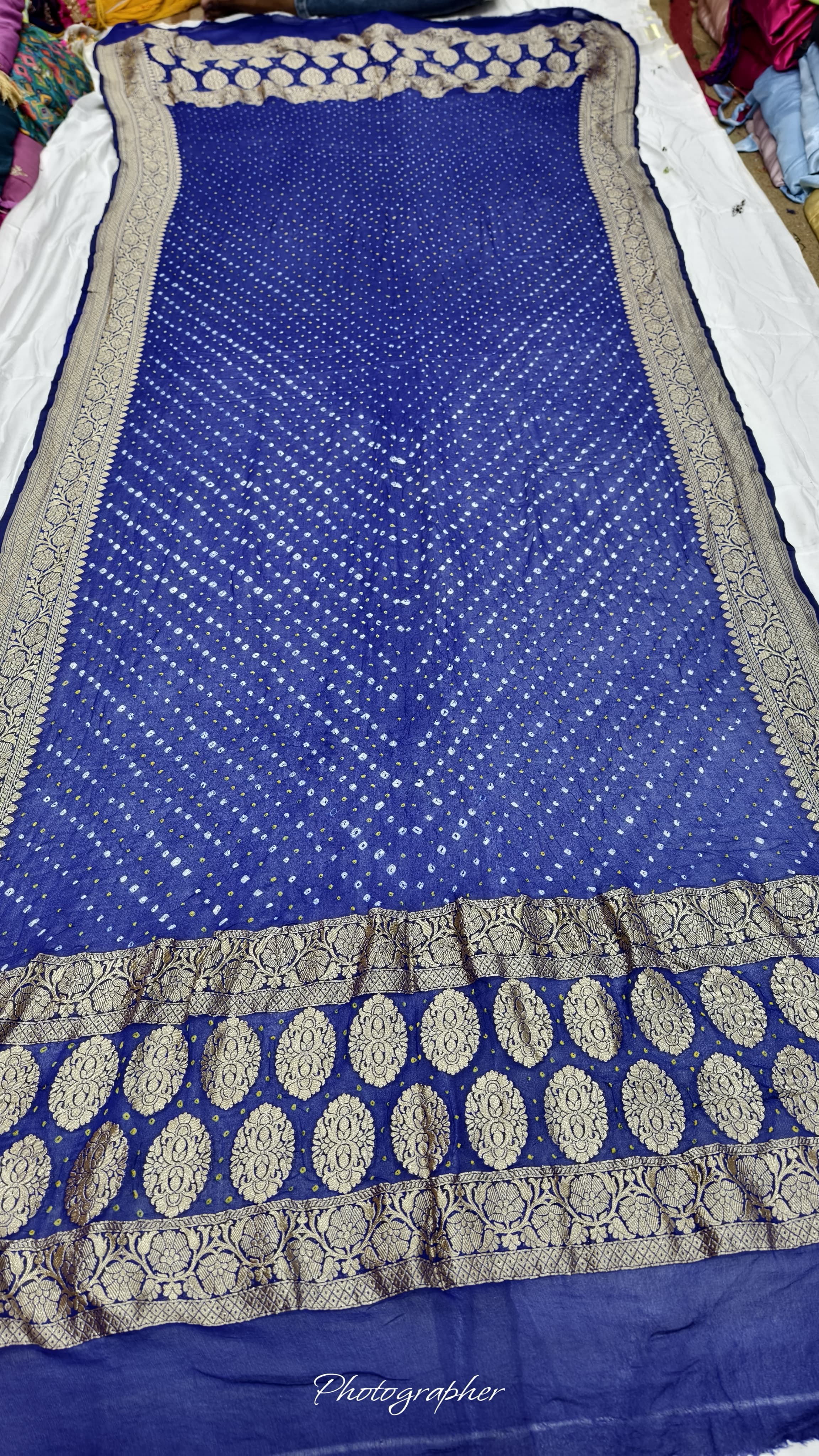 Premium Pure Georgette Dupatta with Hand Rai Bandej