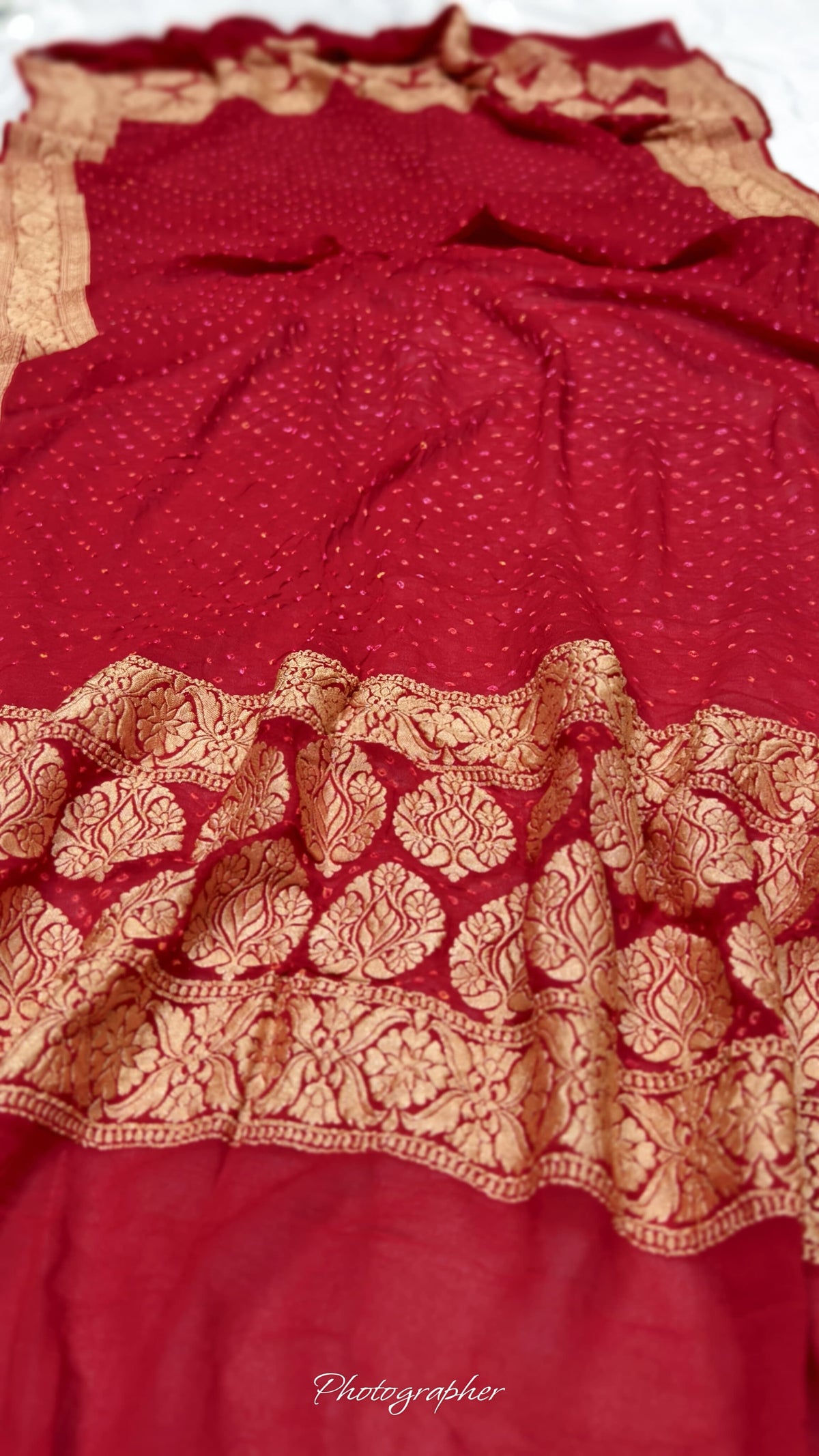Premium Pure Georgette Dupatta with Hand Rai Bandej