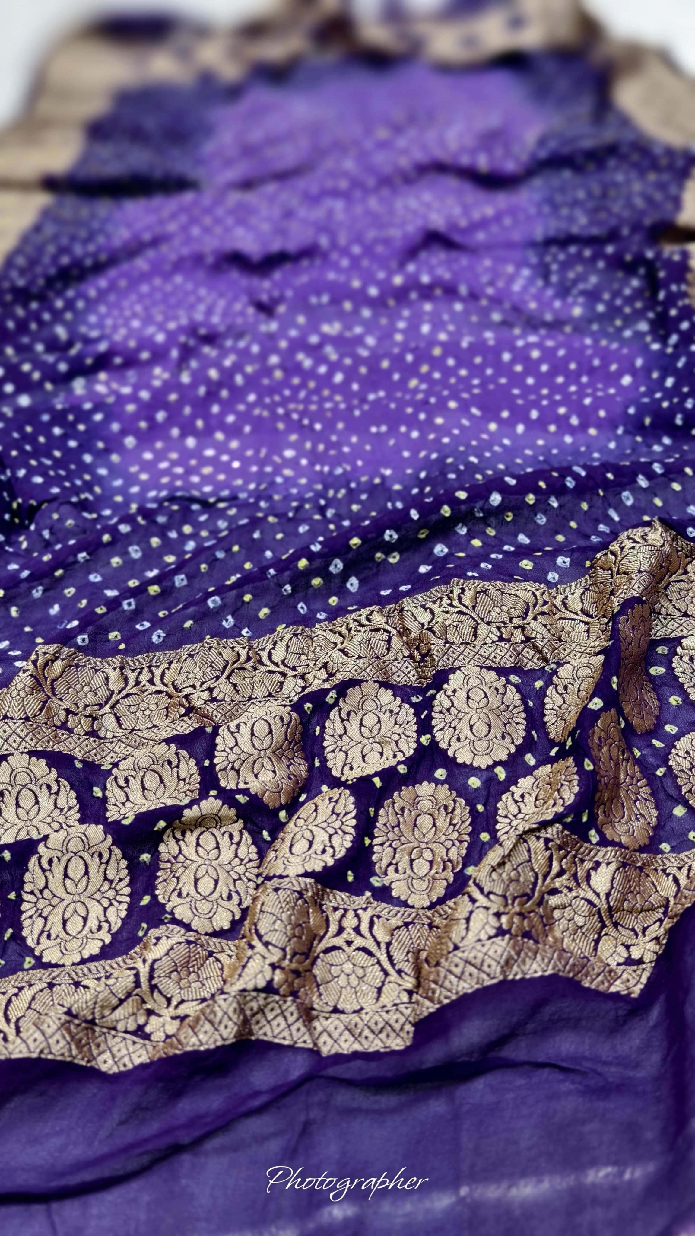 Premium Pure Georgette Dupatta with Hand Rai Bandej