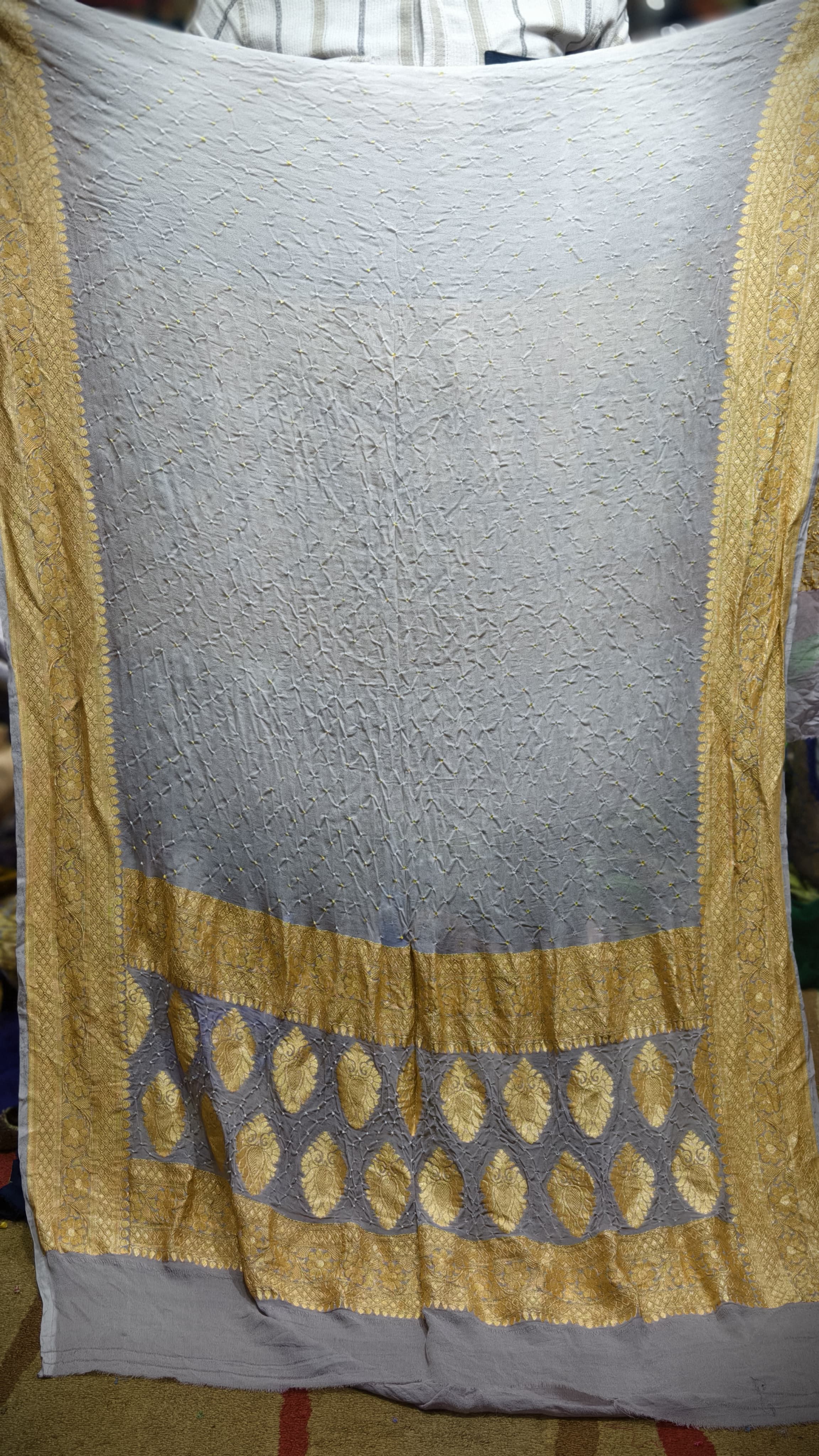 Premium Pure Georgette Dupatta with Hand Rai Bandej