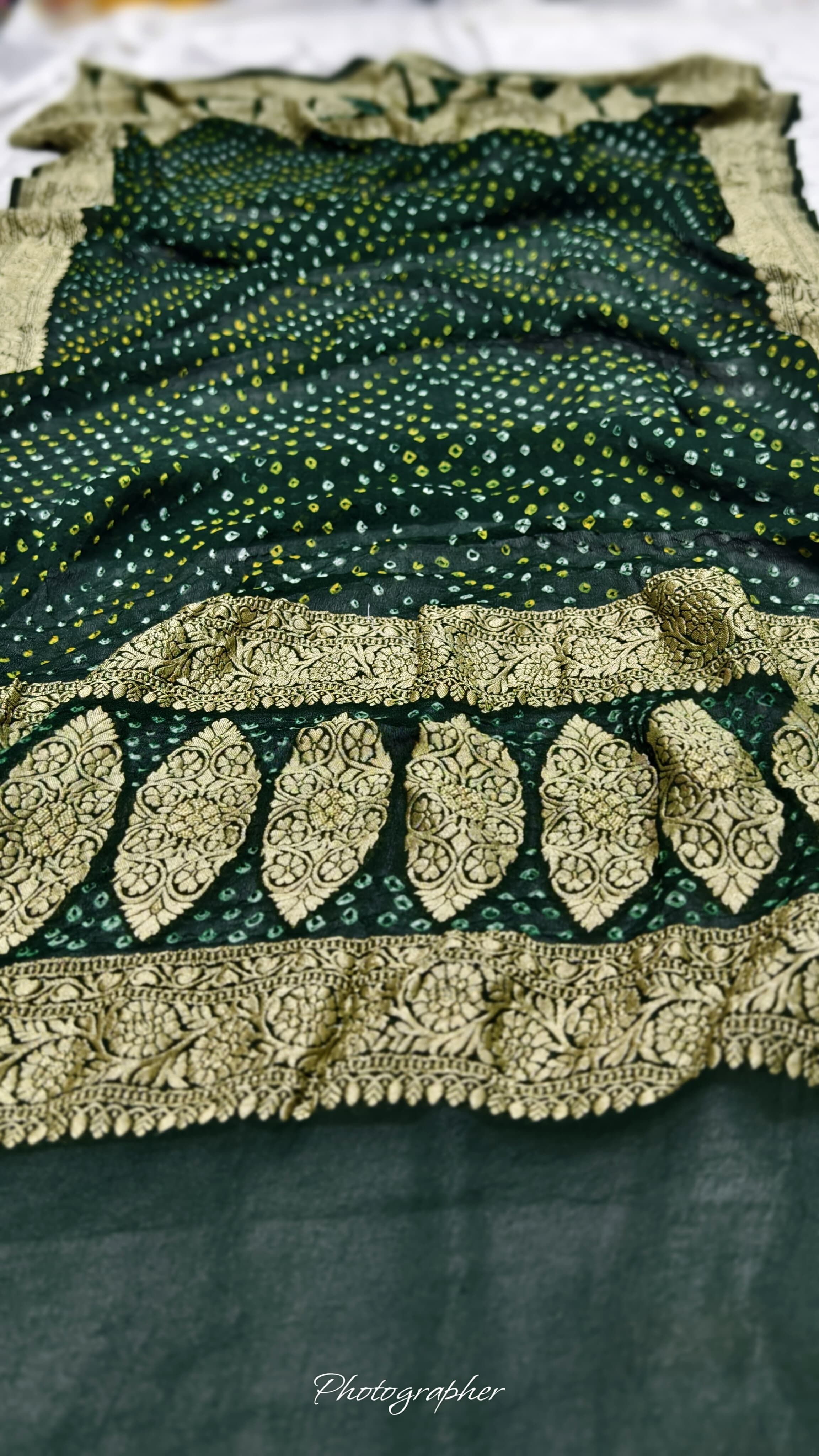 Premium Pure Georgette Dupatta with Hand Rai Bandej