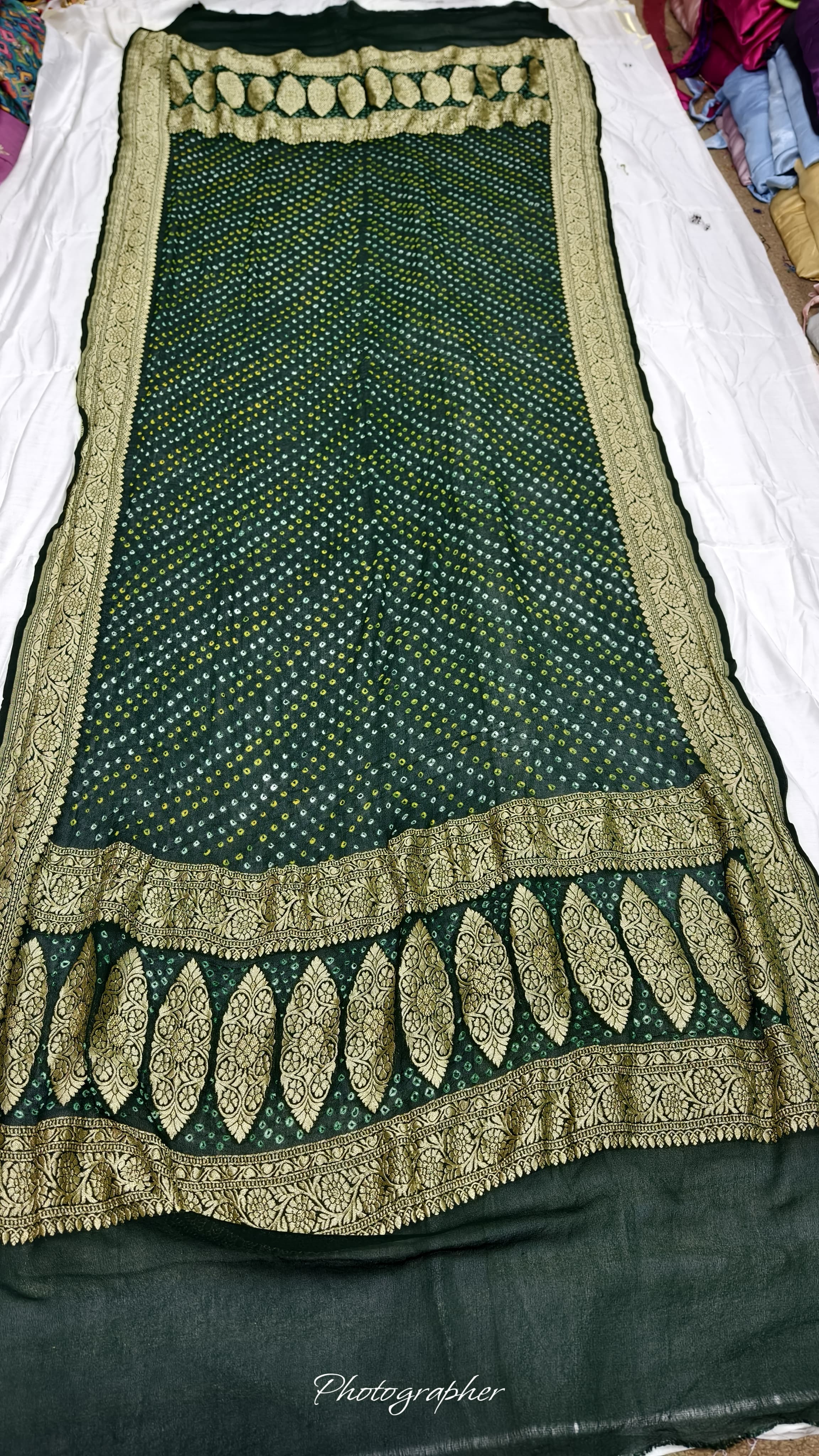 Premium Pure Georgette Dupatta with Hand Rai Bandej