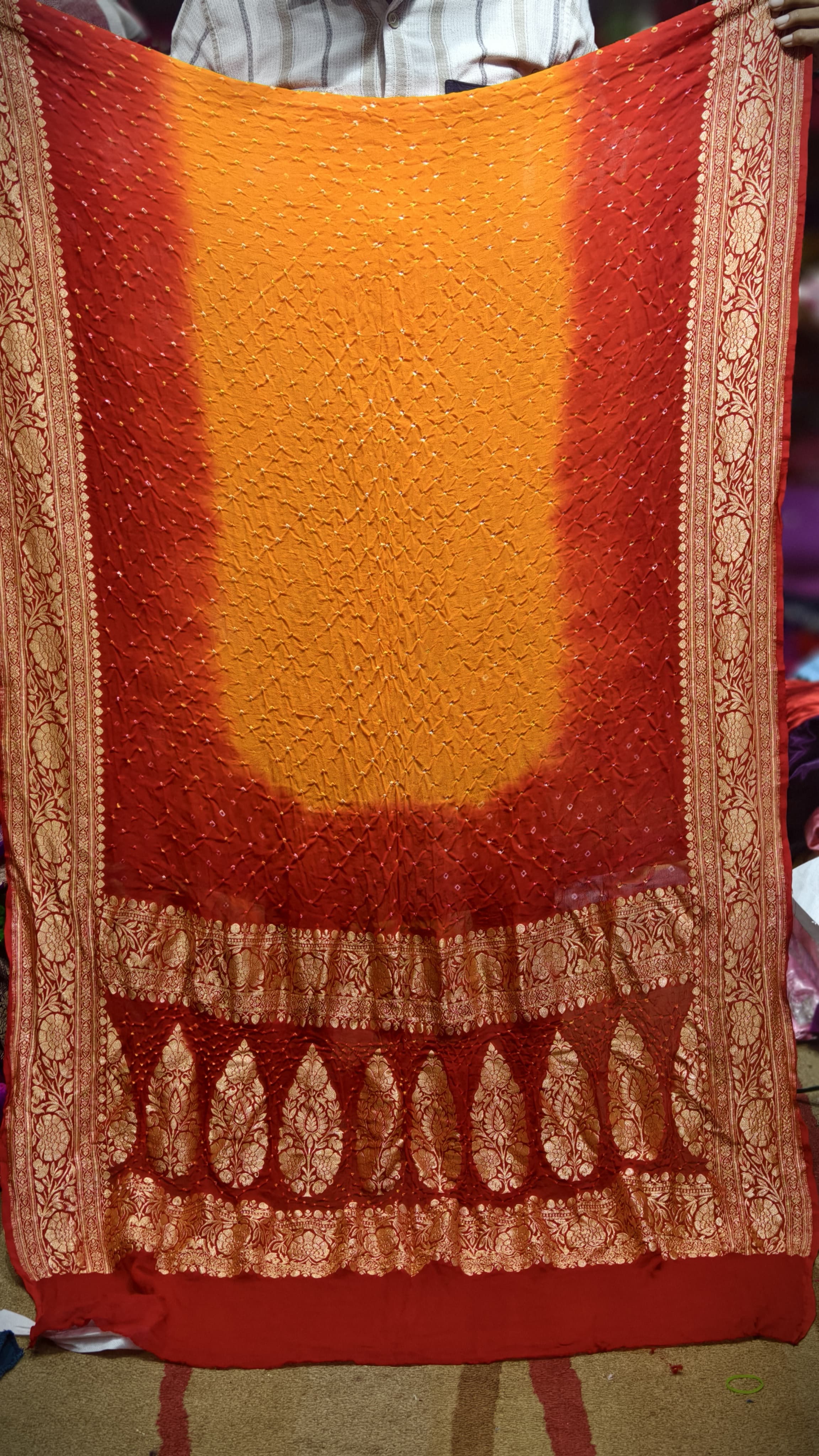 Premium Pure Georgette Dupatta with Hand Rai Bandej