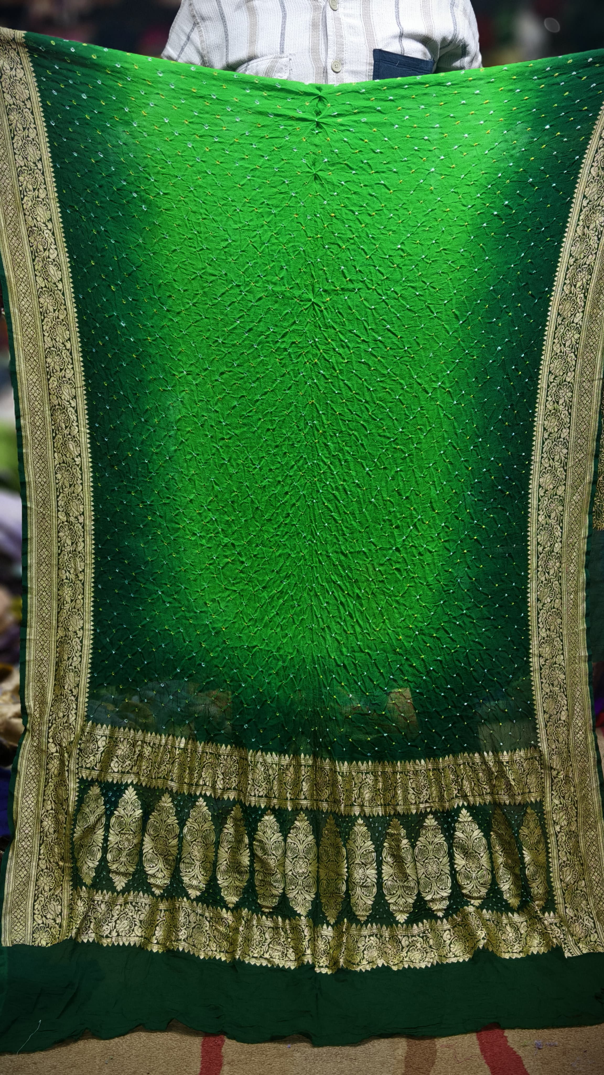 Premium Pure Georgette Dupatta with Hand Rai Bandej