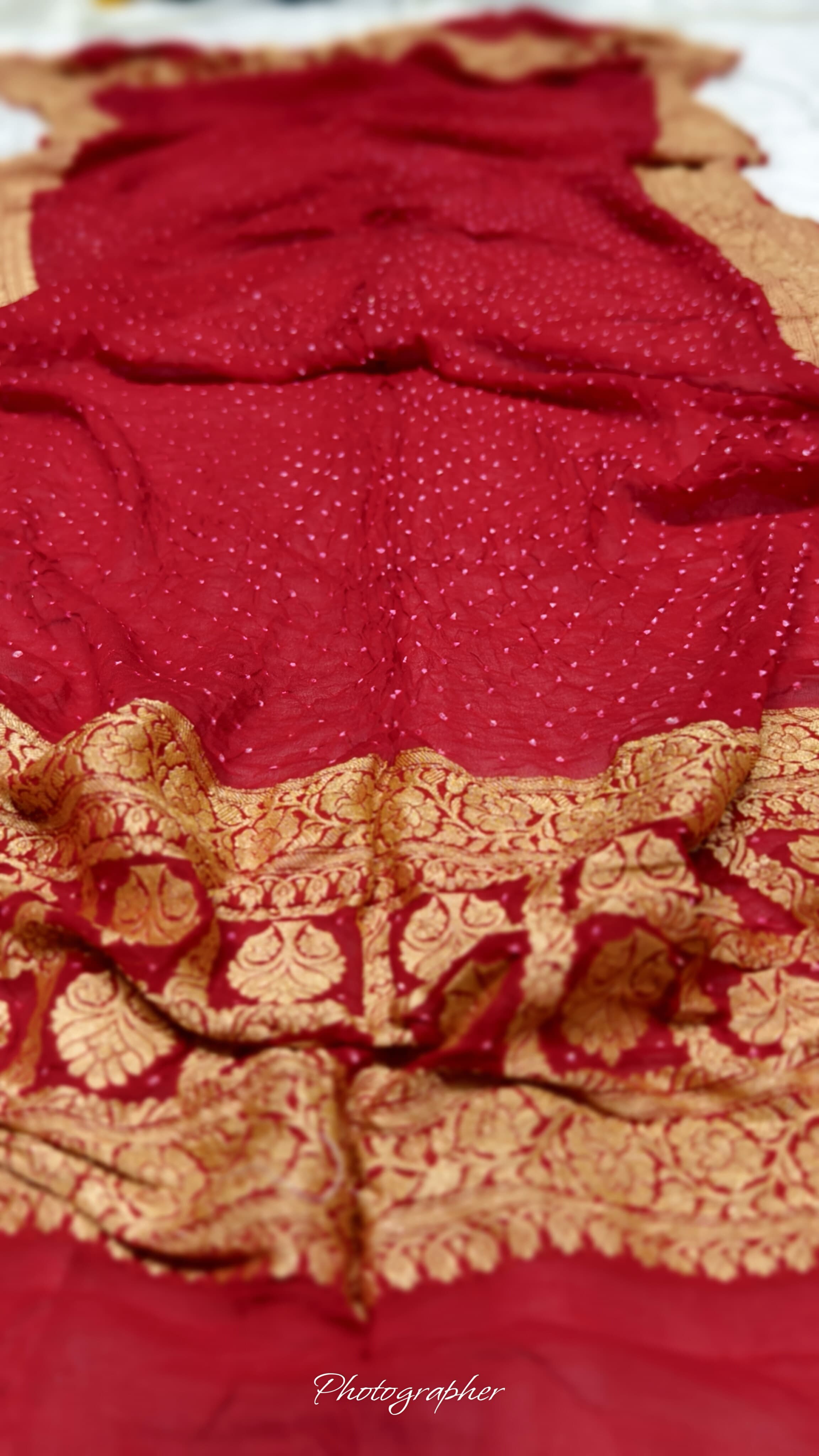 Premium Pure Georgette Dupatta with Hand Rai Bandej