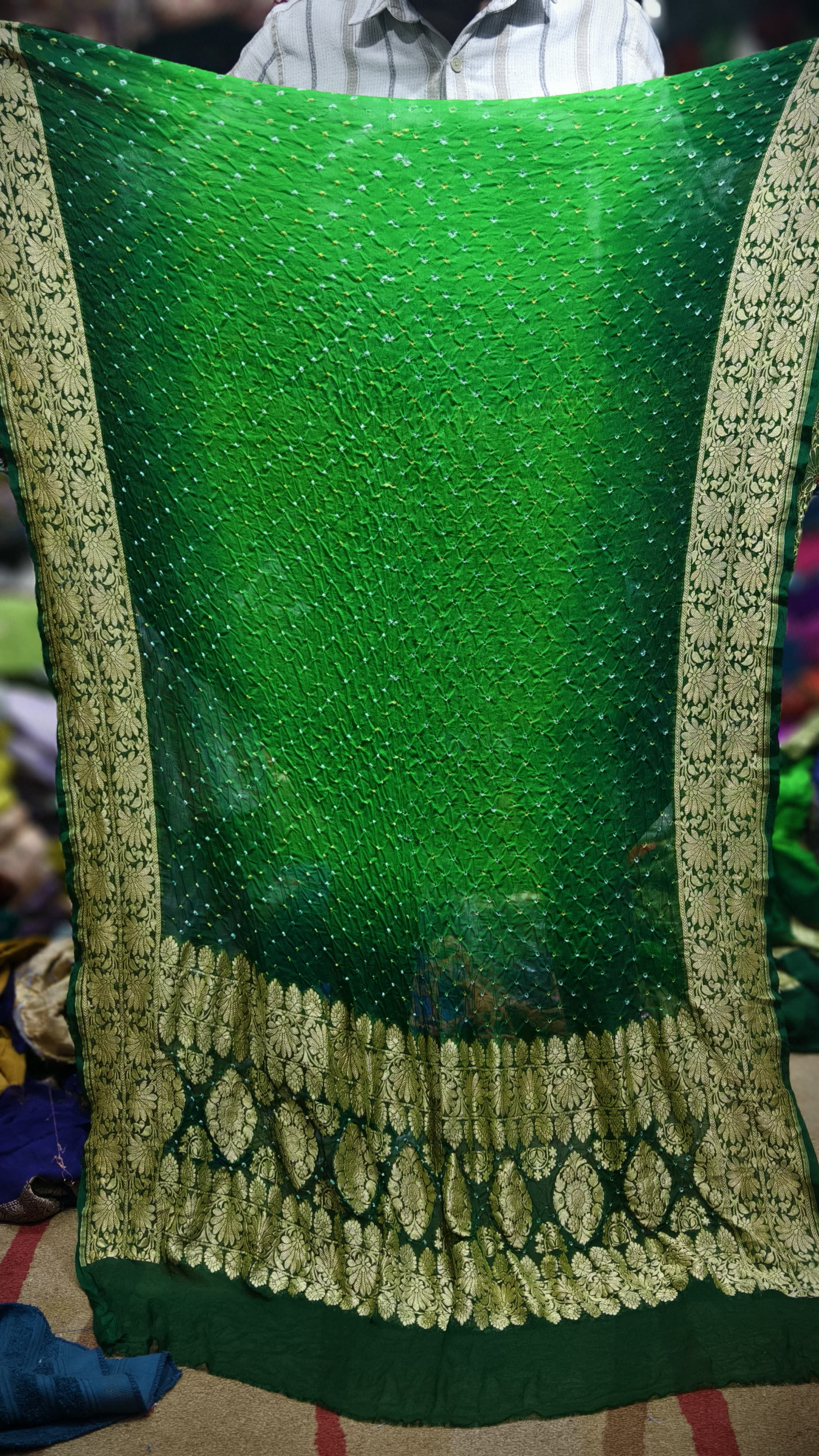 Premium Pure Georgette Dupatta with Hand Rai Bandej