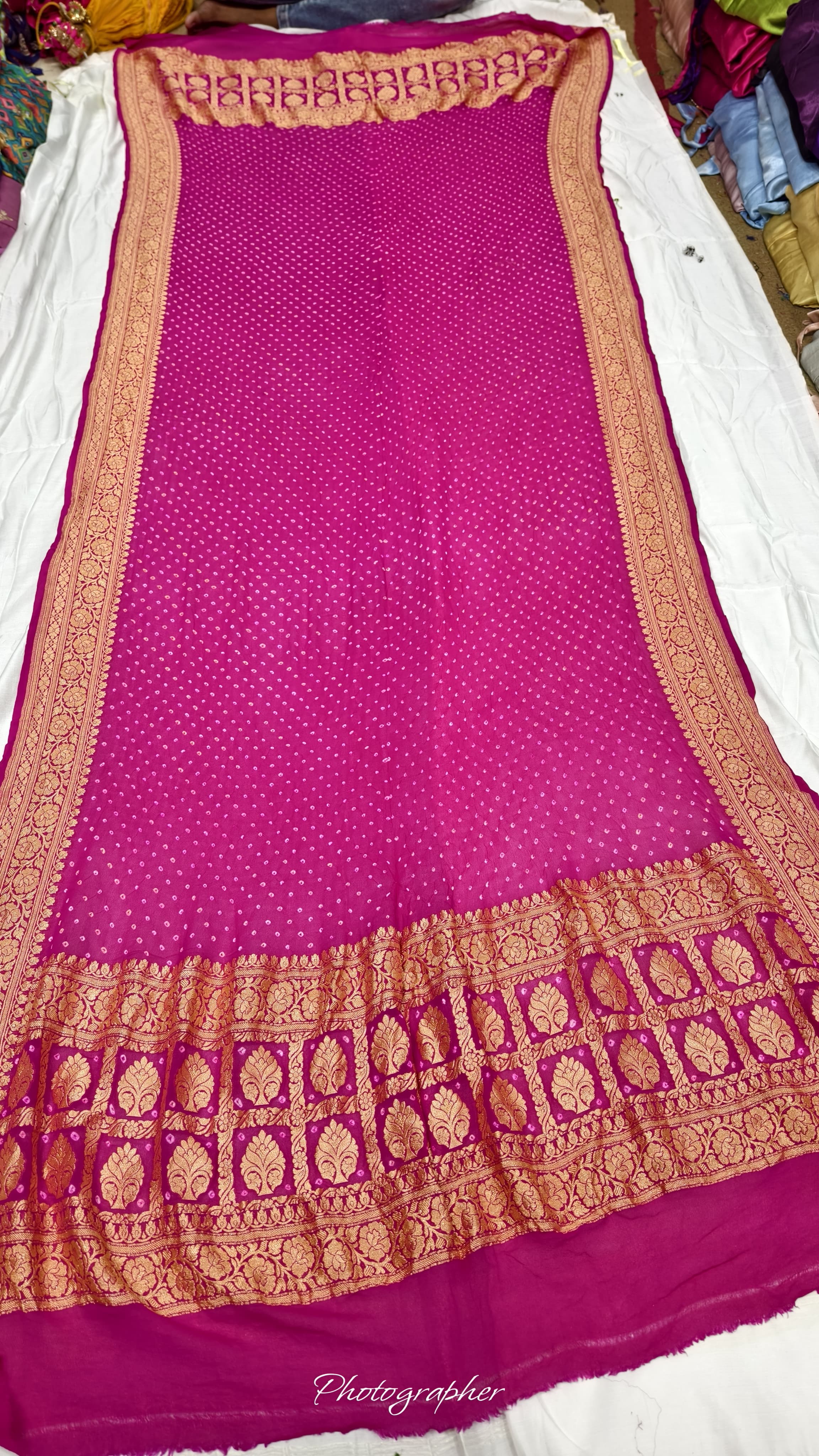 Premium Pure Georgette Dupatta with Hand Rai Bandej