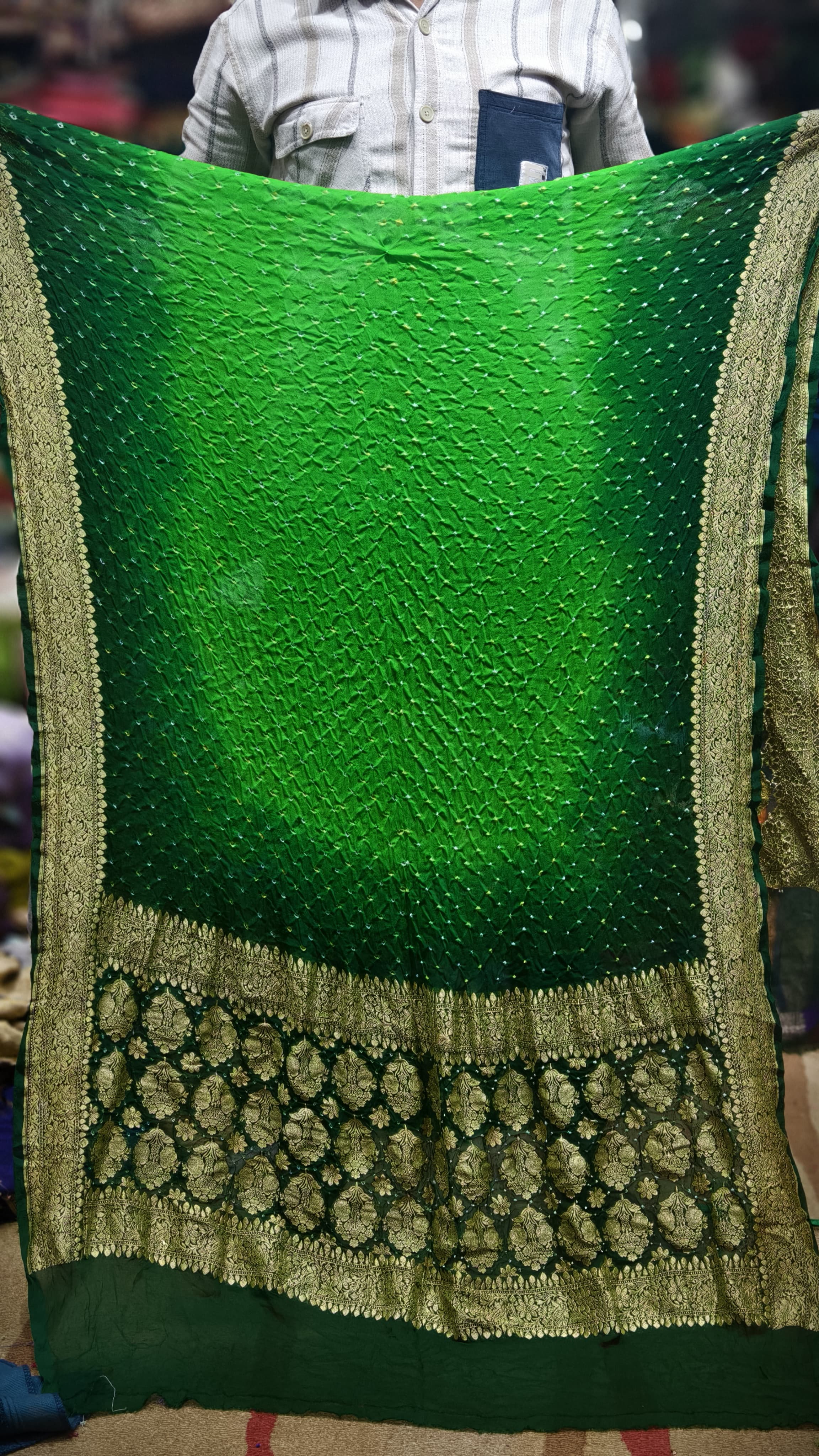 Premium Pure Georgette Dupatta with Hand Rai Bandej