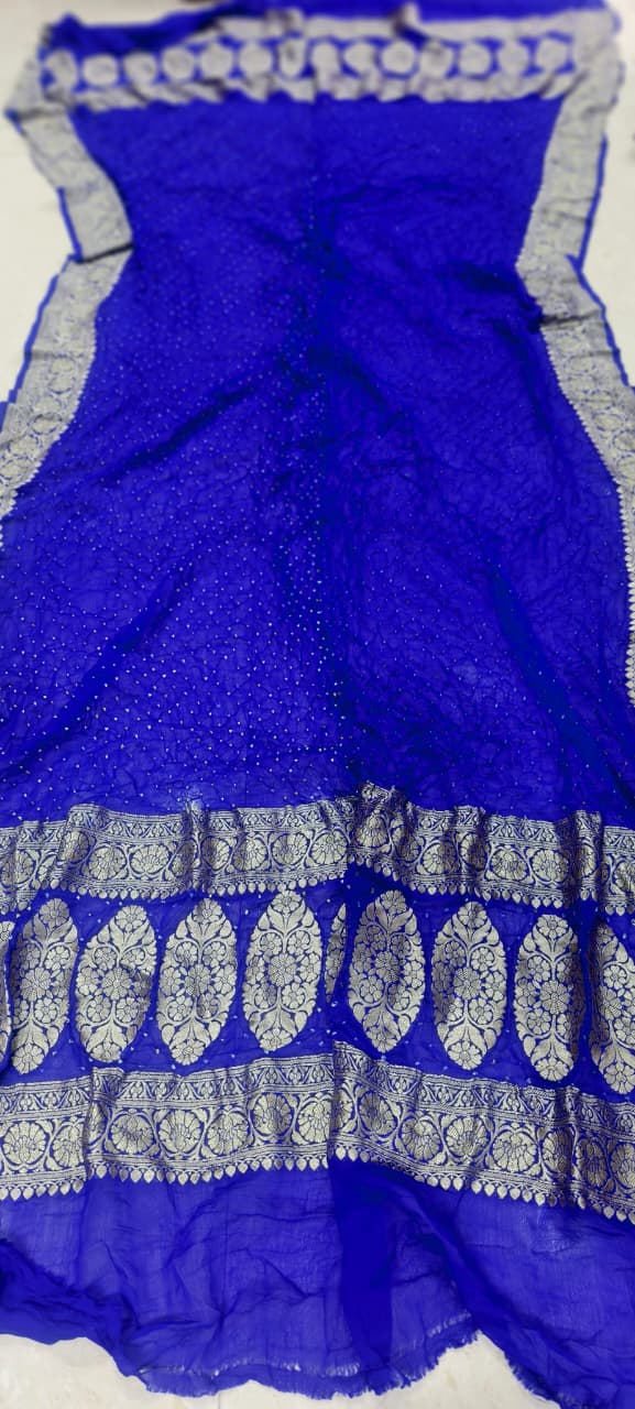 Pure Banarasi Georgette Rai Bandhej Dupatta