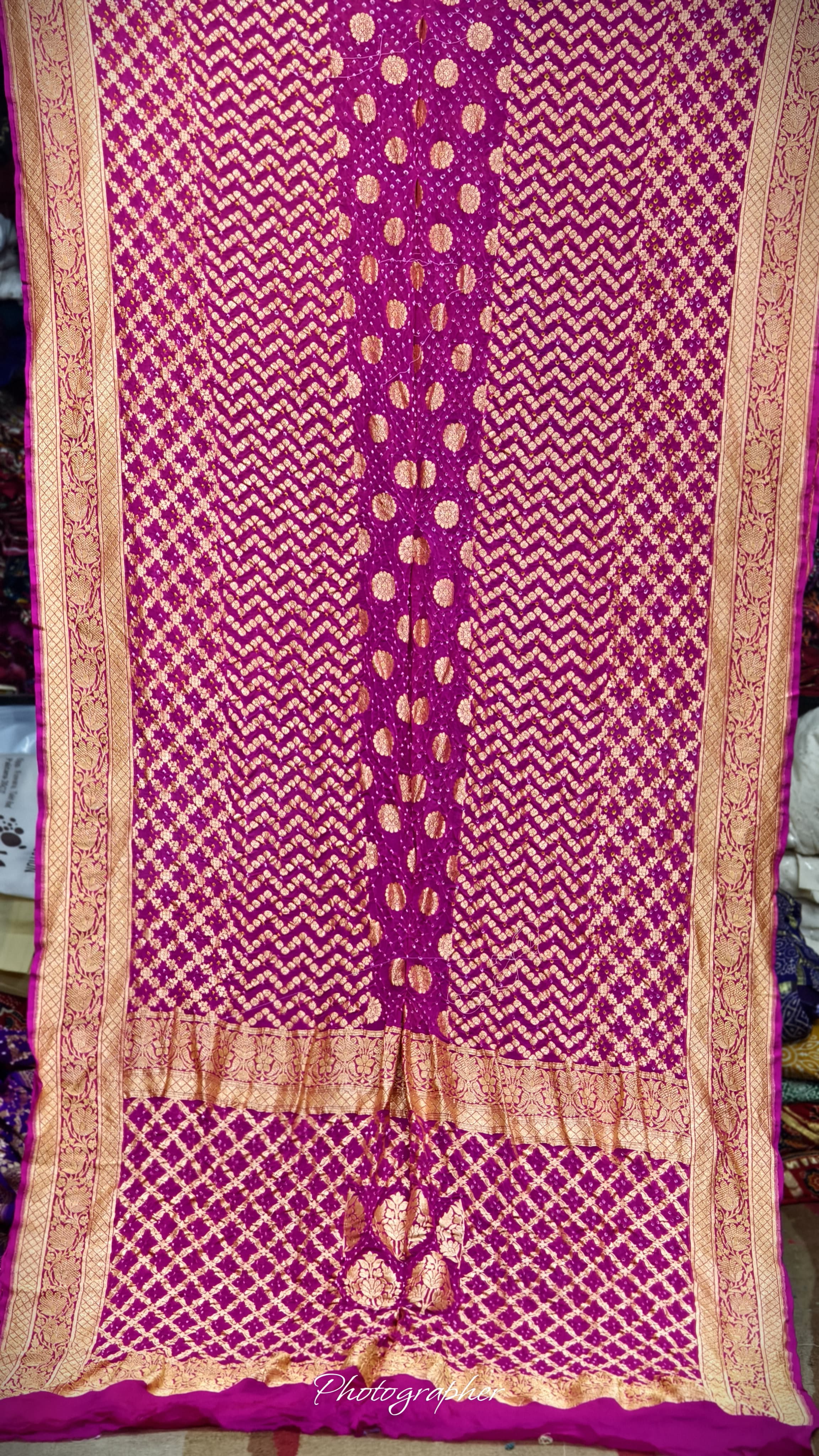 Pure Banarasi Georgette Real Neem Zari Upada Saree