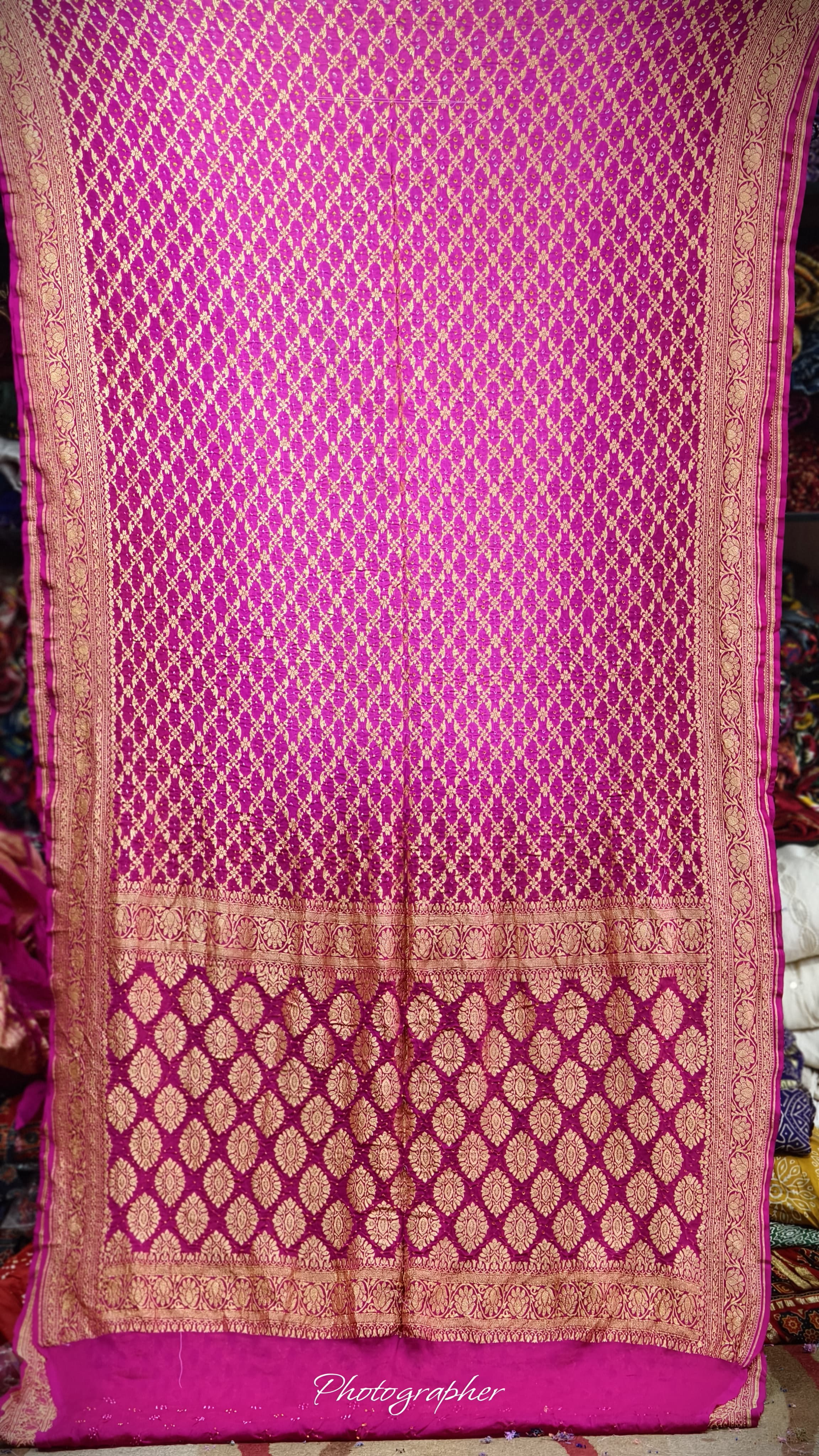 Pure Banarasi Georgette Real Neem Zari Upada Saree