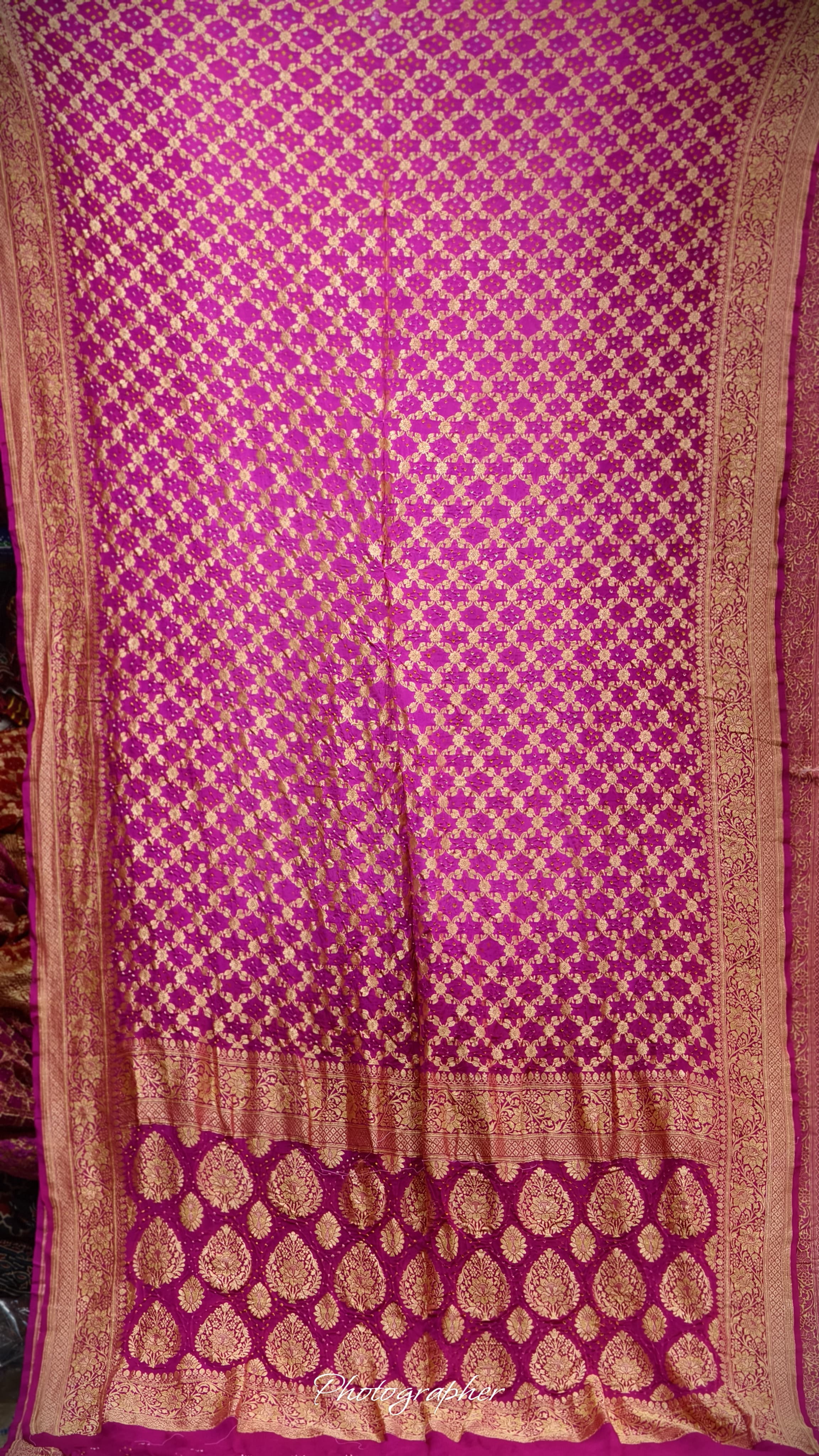 Pure Banarasi Georgette Real Neem Zari Upada Saree