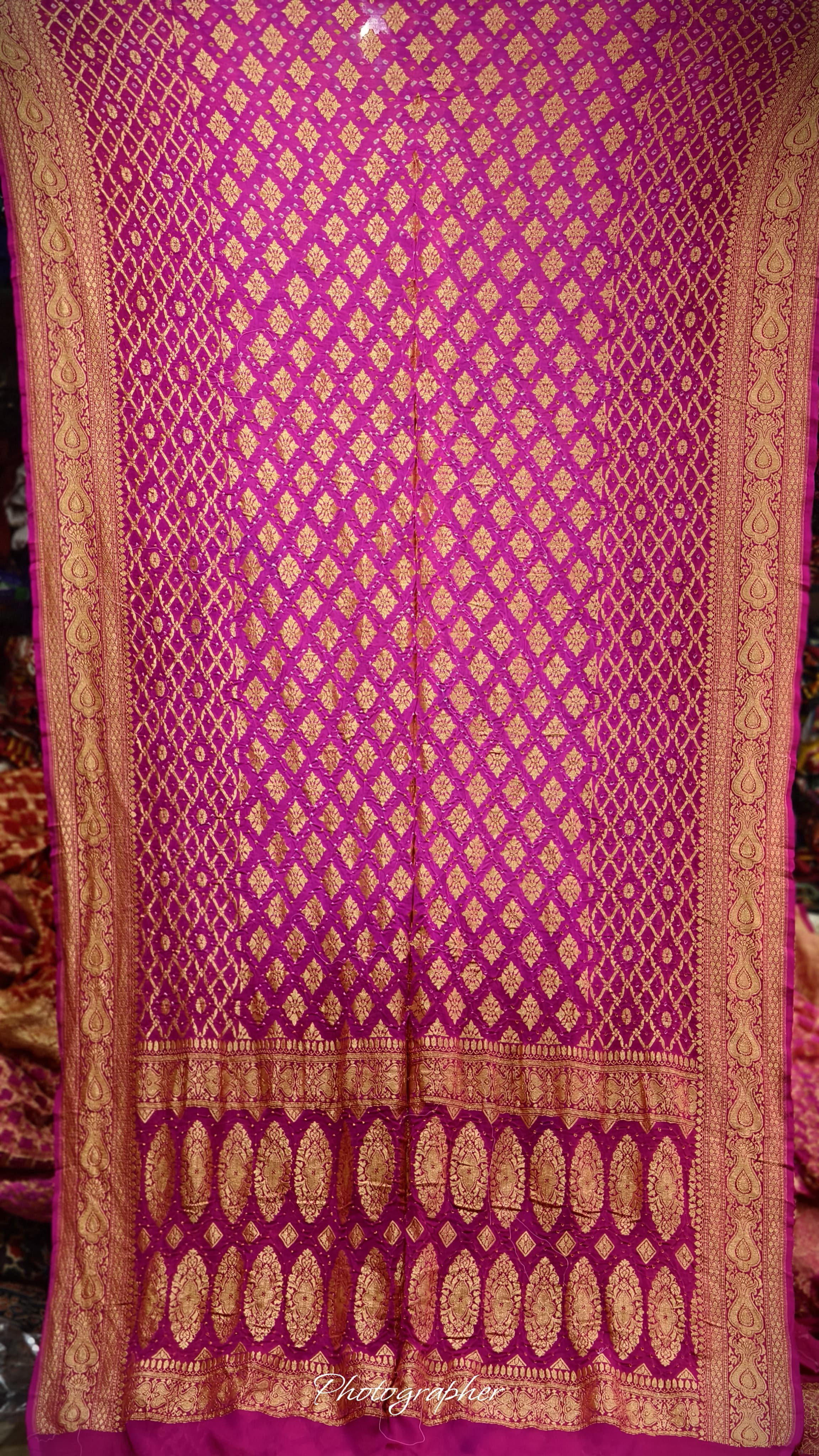 Pure Banarasi Georgette Real Neem Zari Upada Saree