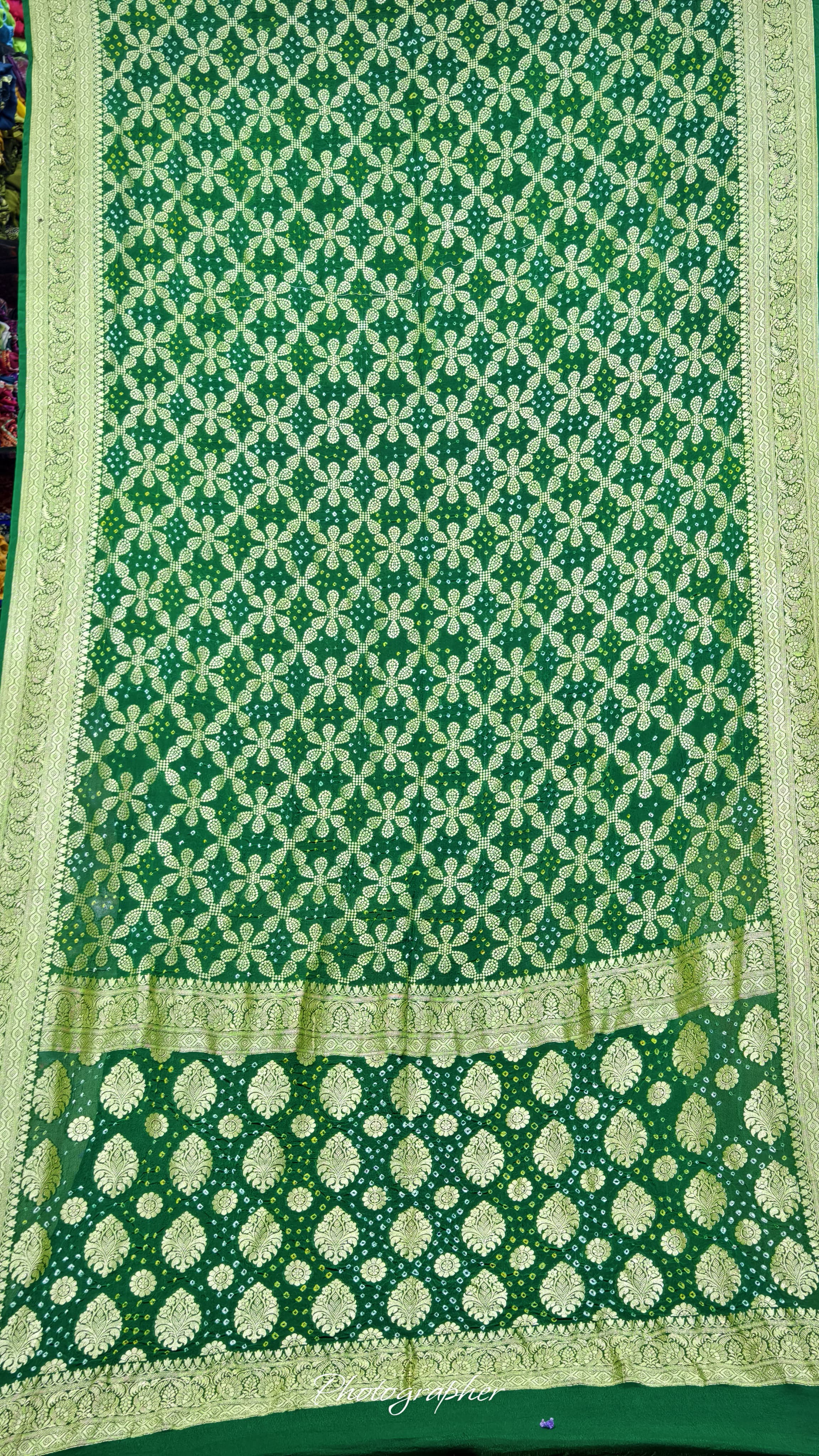 Pure Banarasi Georgette Real Neem Zari Upada Saree