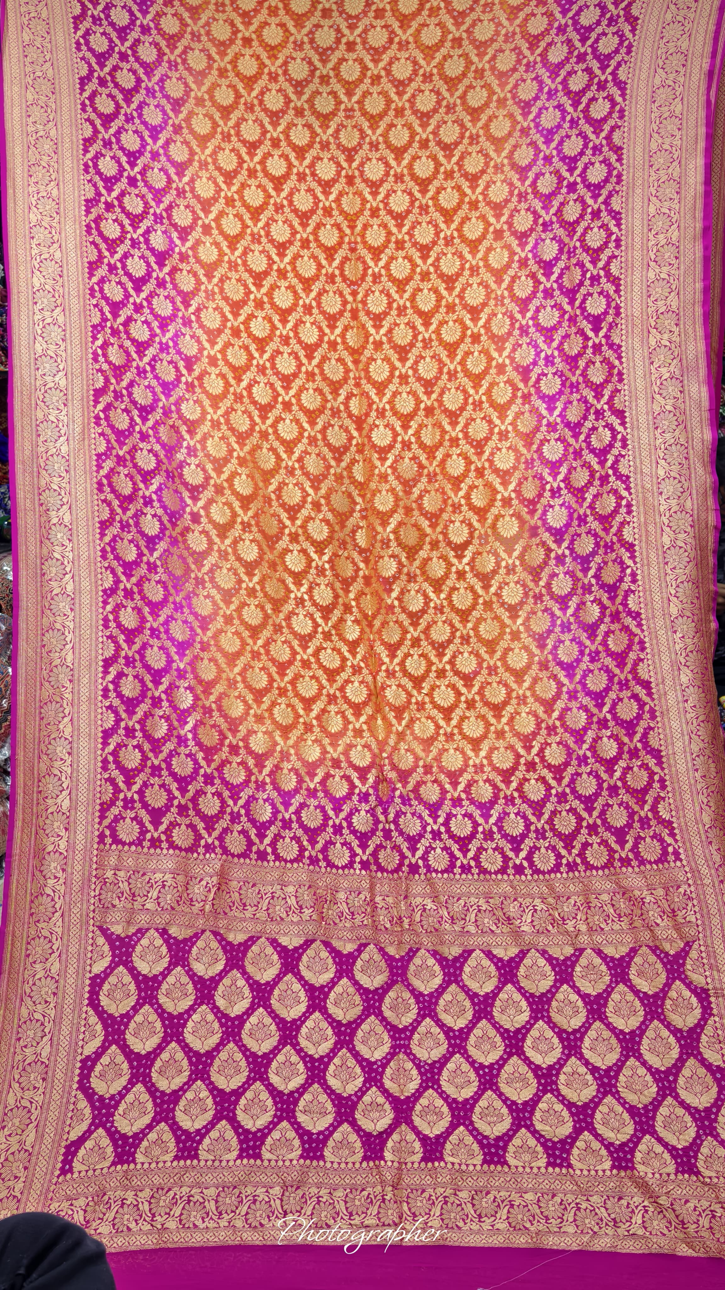 Pure Banarasi Georgette Real Neem Zari Upada Saree