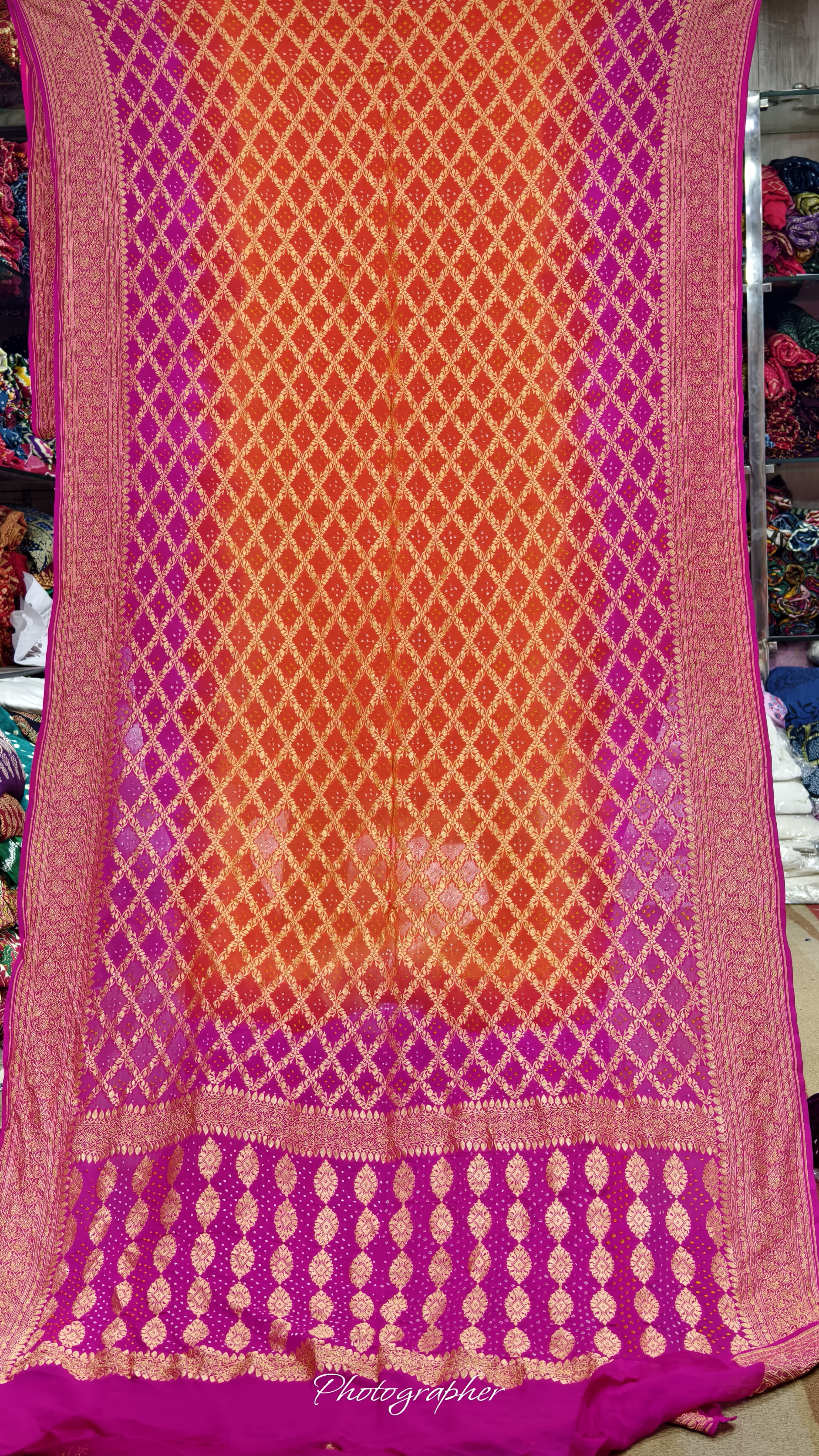 Pure Banarasi Georgette Real Neem Zari Upada Saree