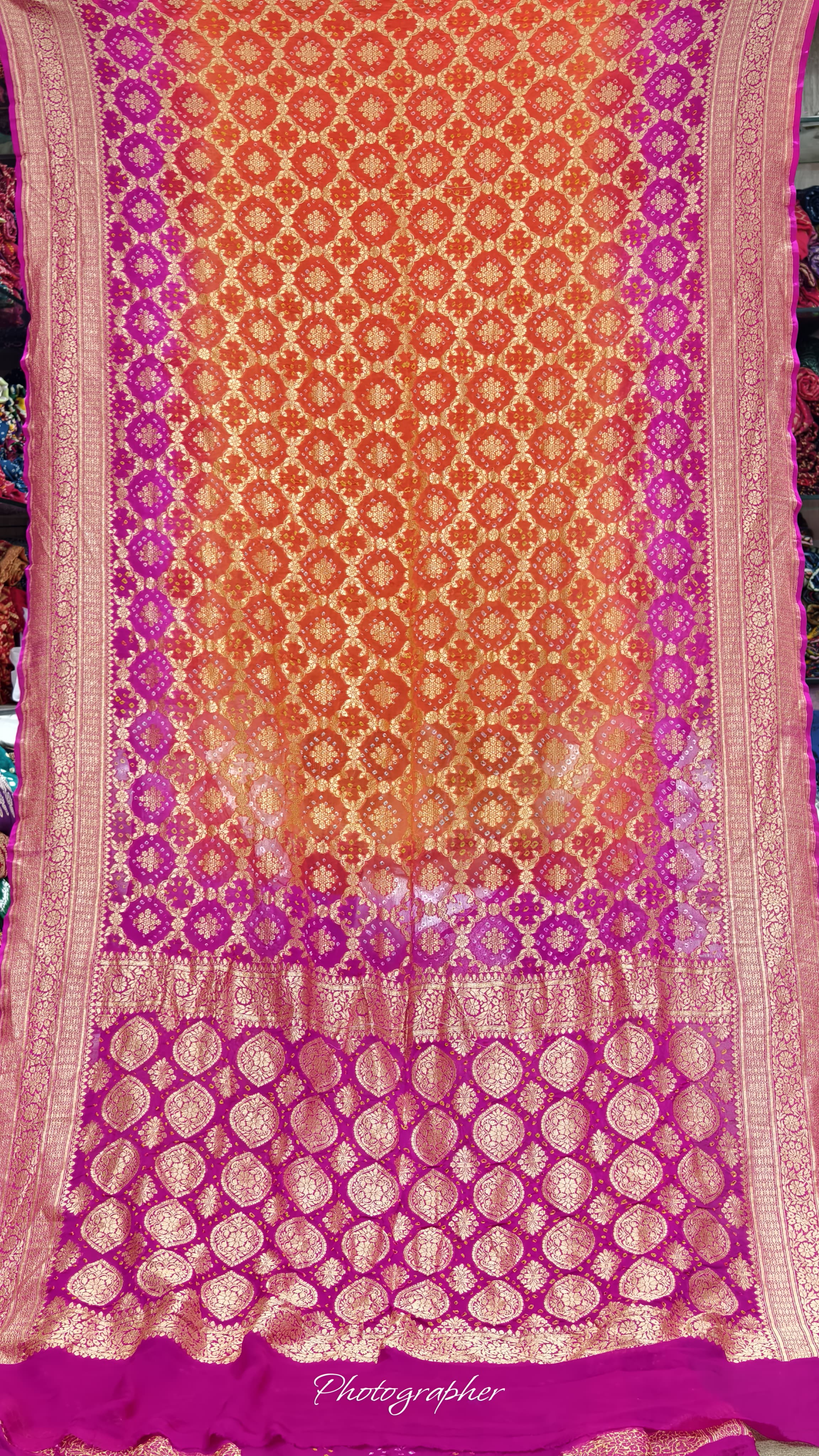 Pure Banarasi Georgette Real Neem Zari Upada Saree