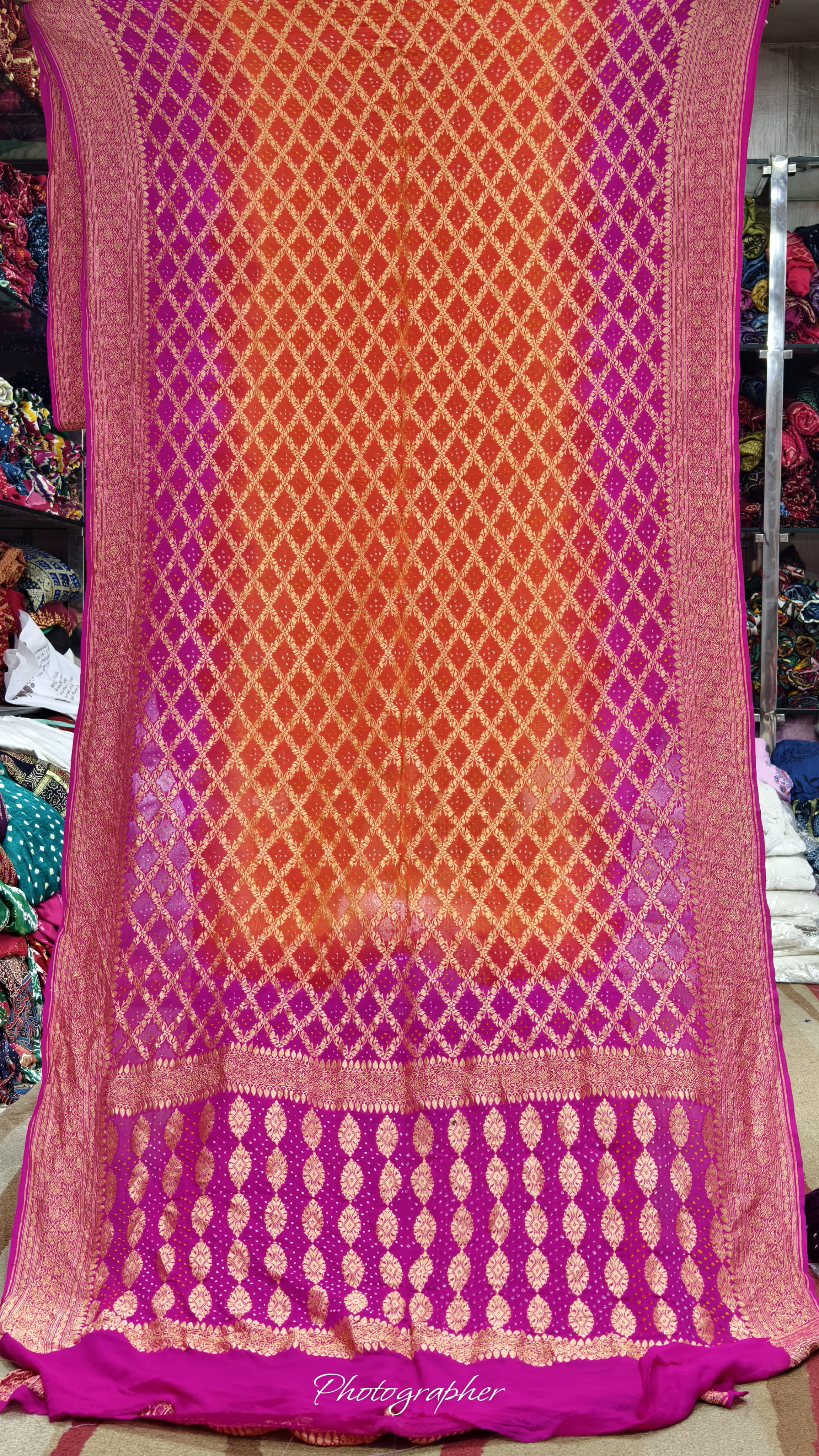 Pure Banarasi Georgette Real Neem Zari Upada Saree